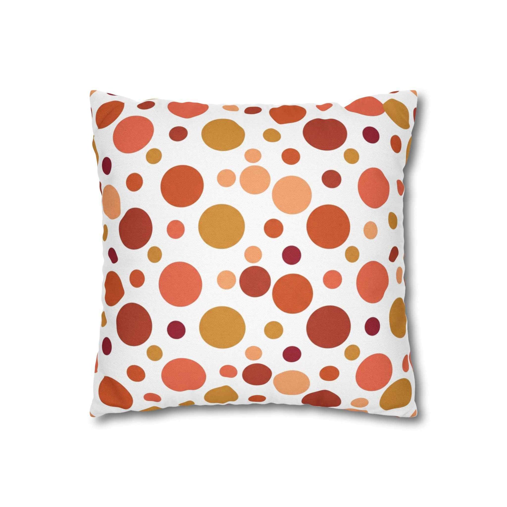 Retro polka dot throw pillow cover in warm autumn dots