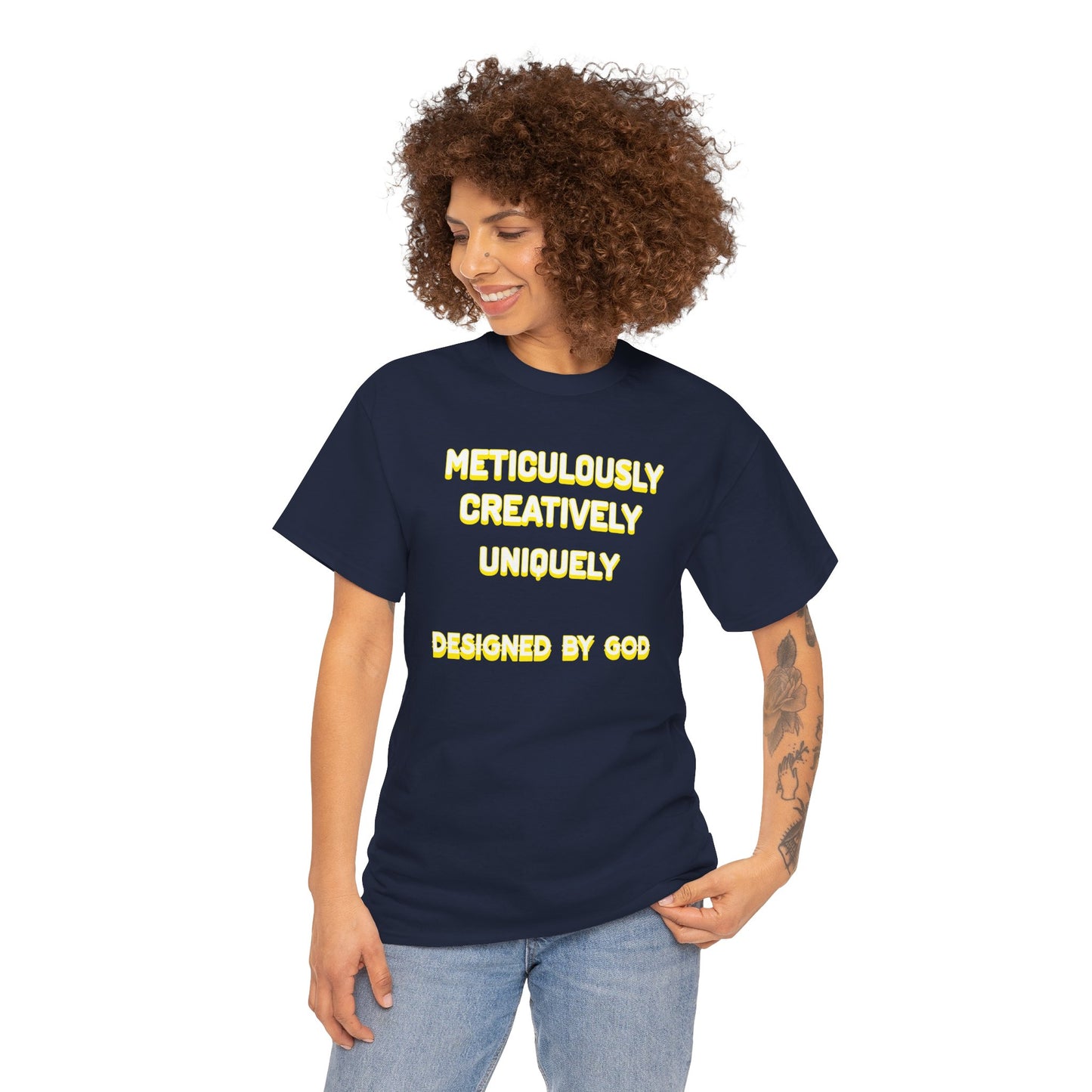 Unisex Heavy Cotton Tee - Designed by God - Creative & Unique Design