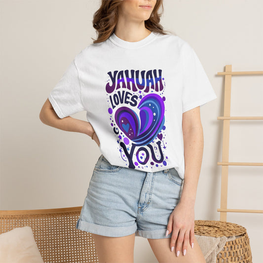 Yahuah Loves You T-Shirt — Faith-Inspired Christian Graphic Tee, Hebrew Name of God Gift