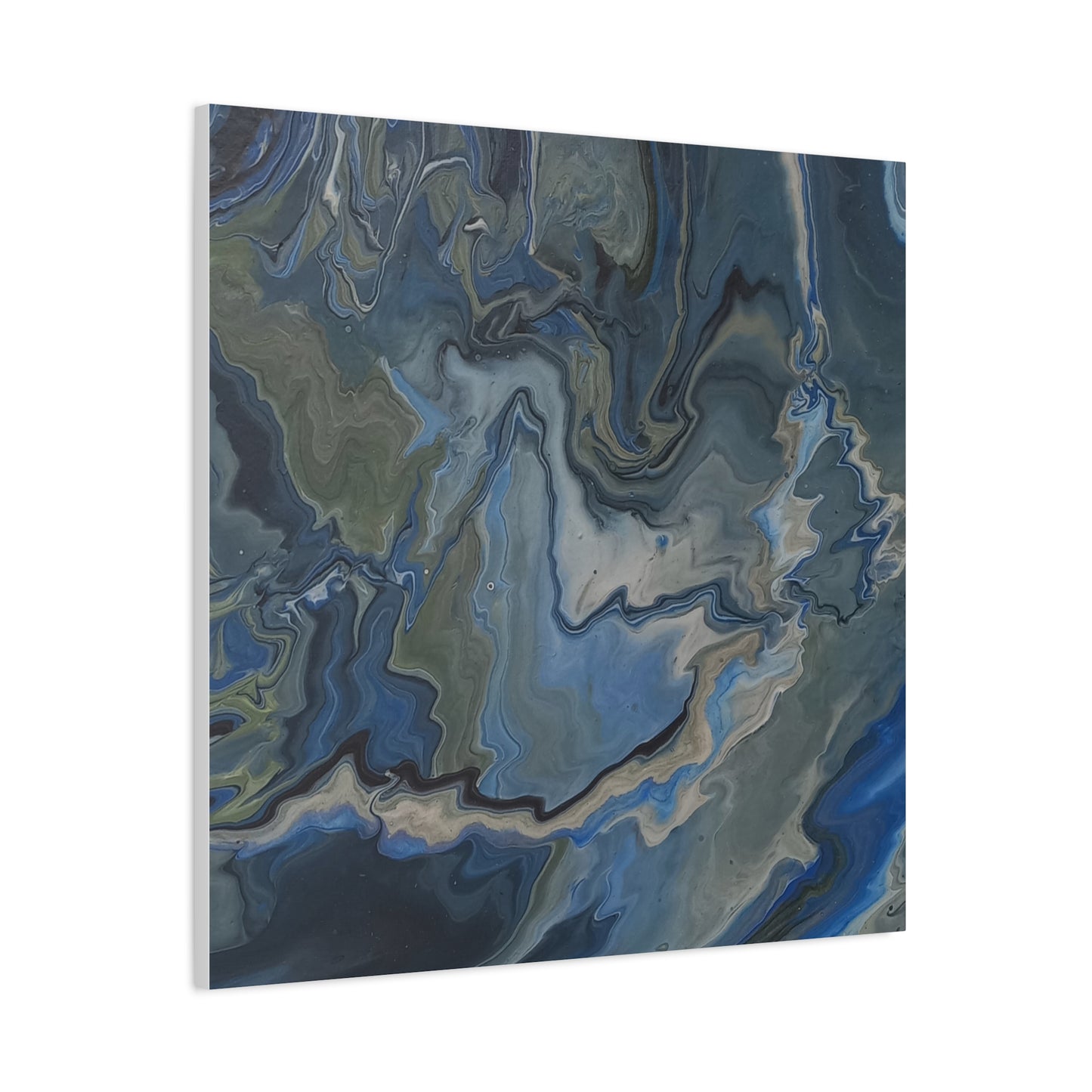 Blue Marble Abstract Matte Canvas Wall Art — Stretched 1.25"