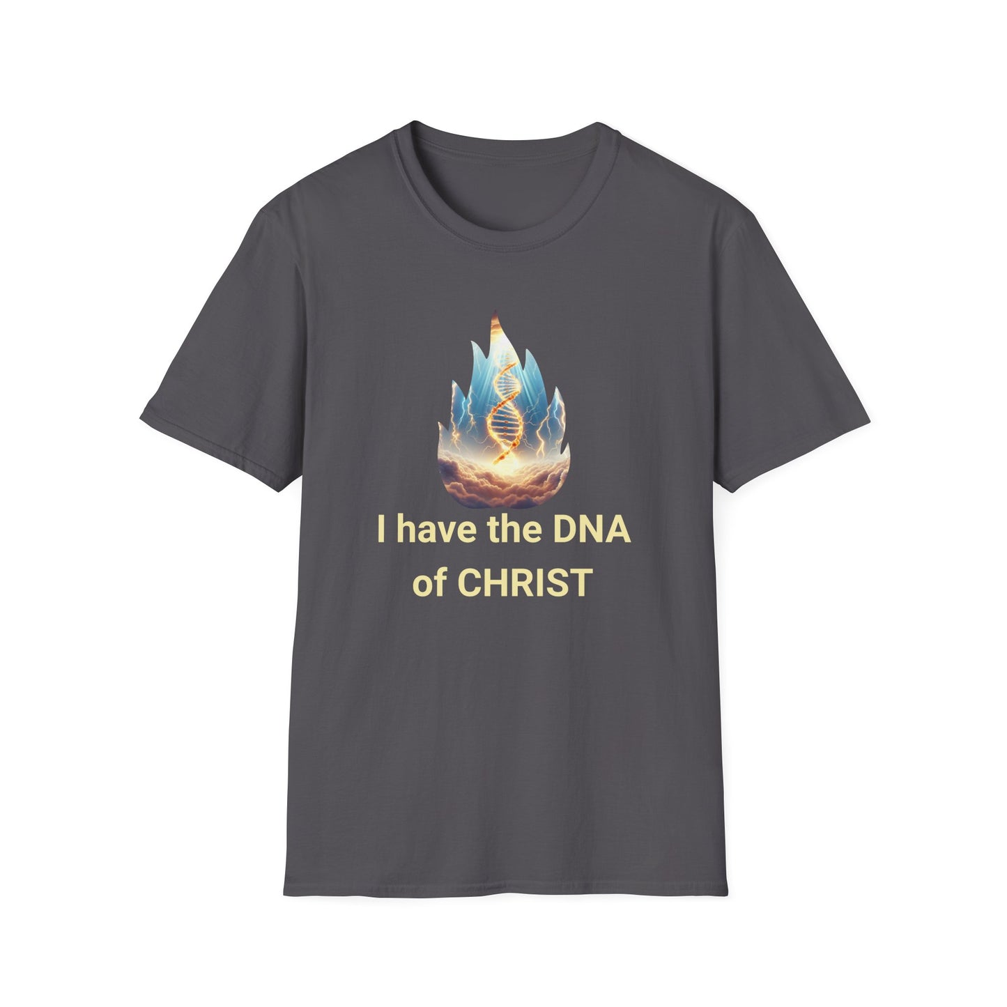 Christian Flame DNA T-Shirt — Faith & Science Inspired Graphic Tee, Unique Christian Gift
