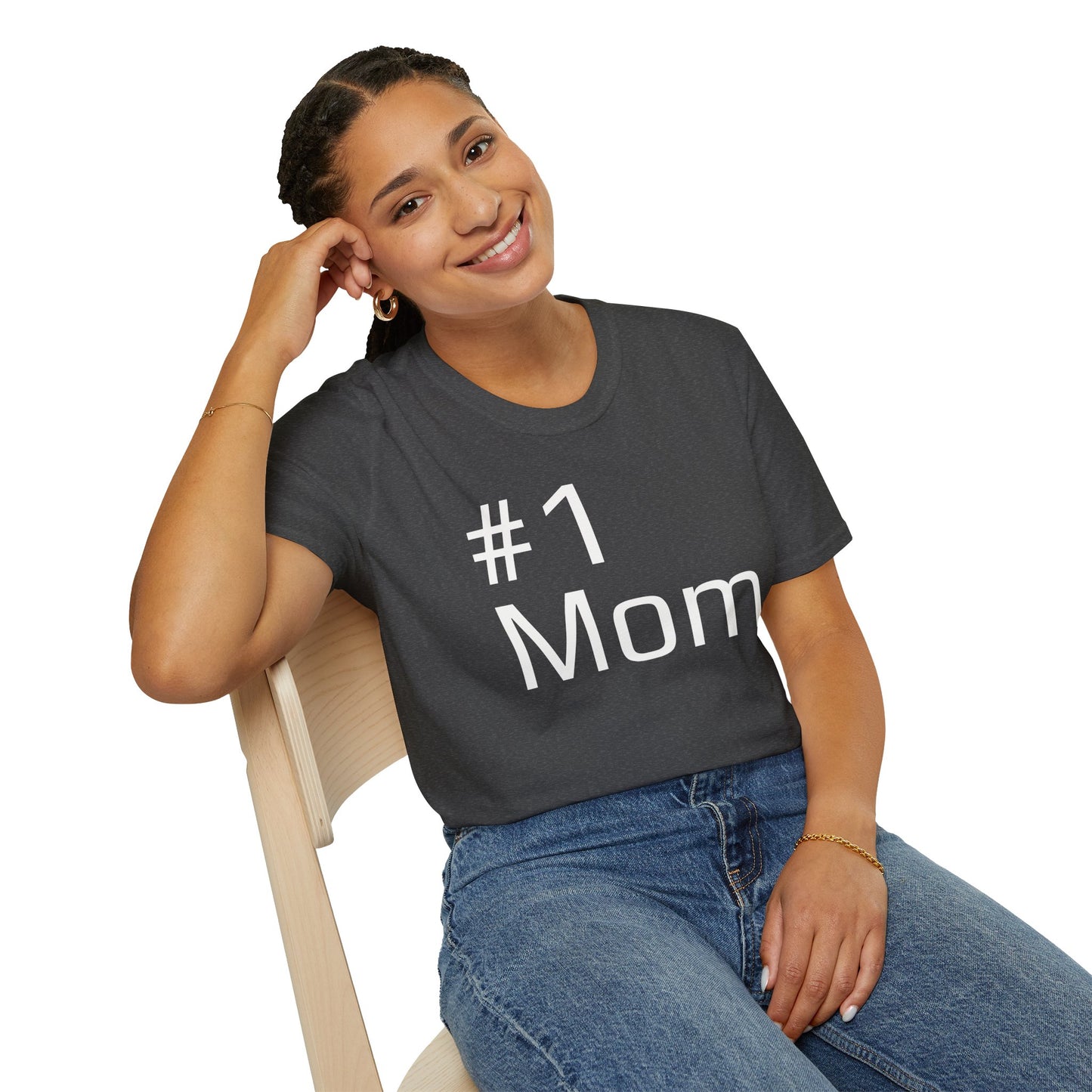 #1 Mom Unisex Softstyle T-Shirt — Military Green & Dark Hues, Mother's Day Gift (S–3XL)