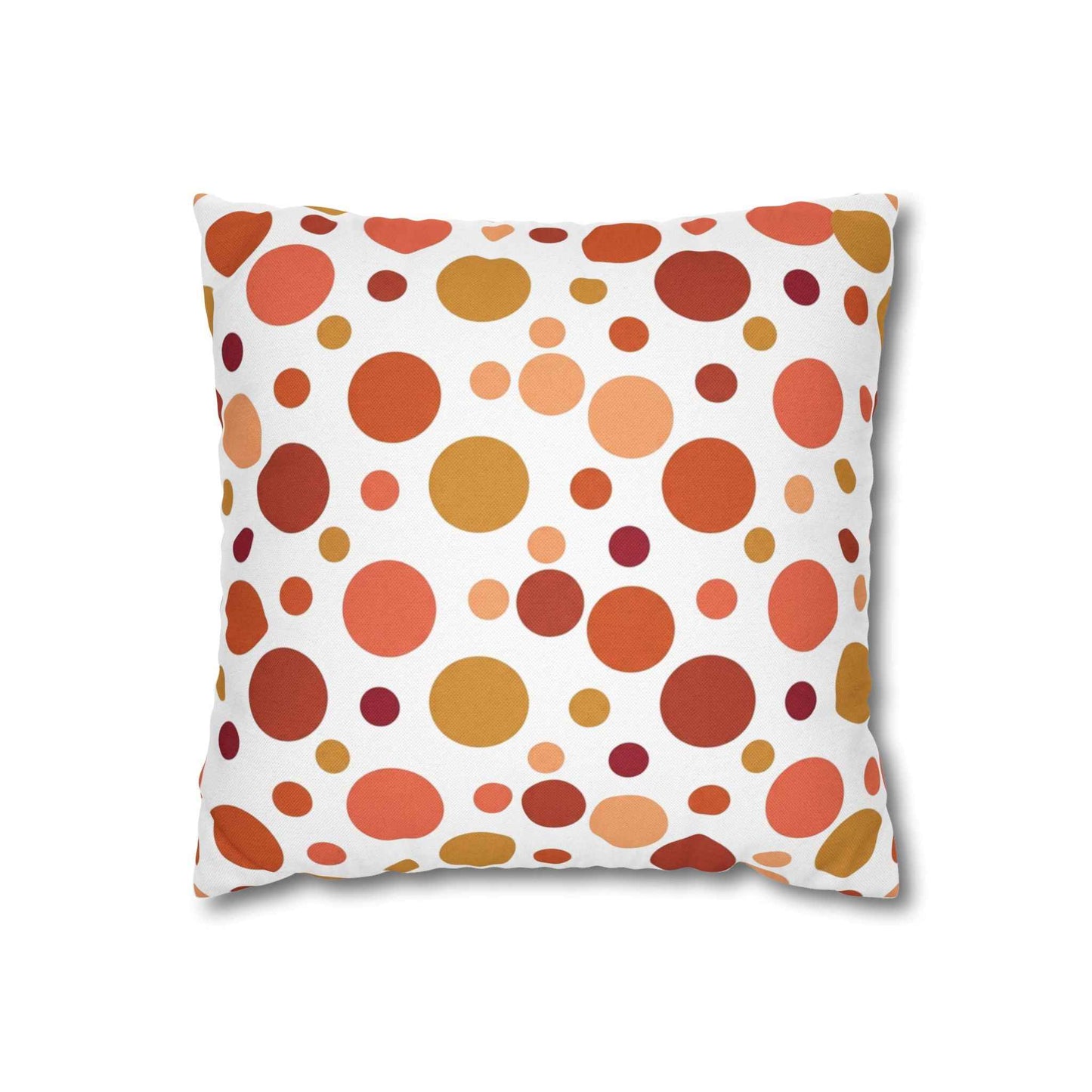 Retro polka dot throw pillow cover in warm autumn dots