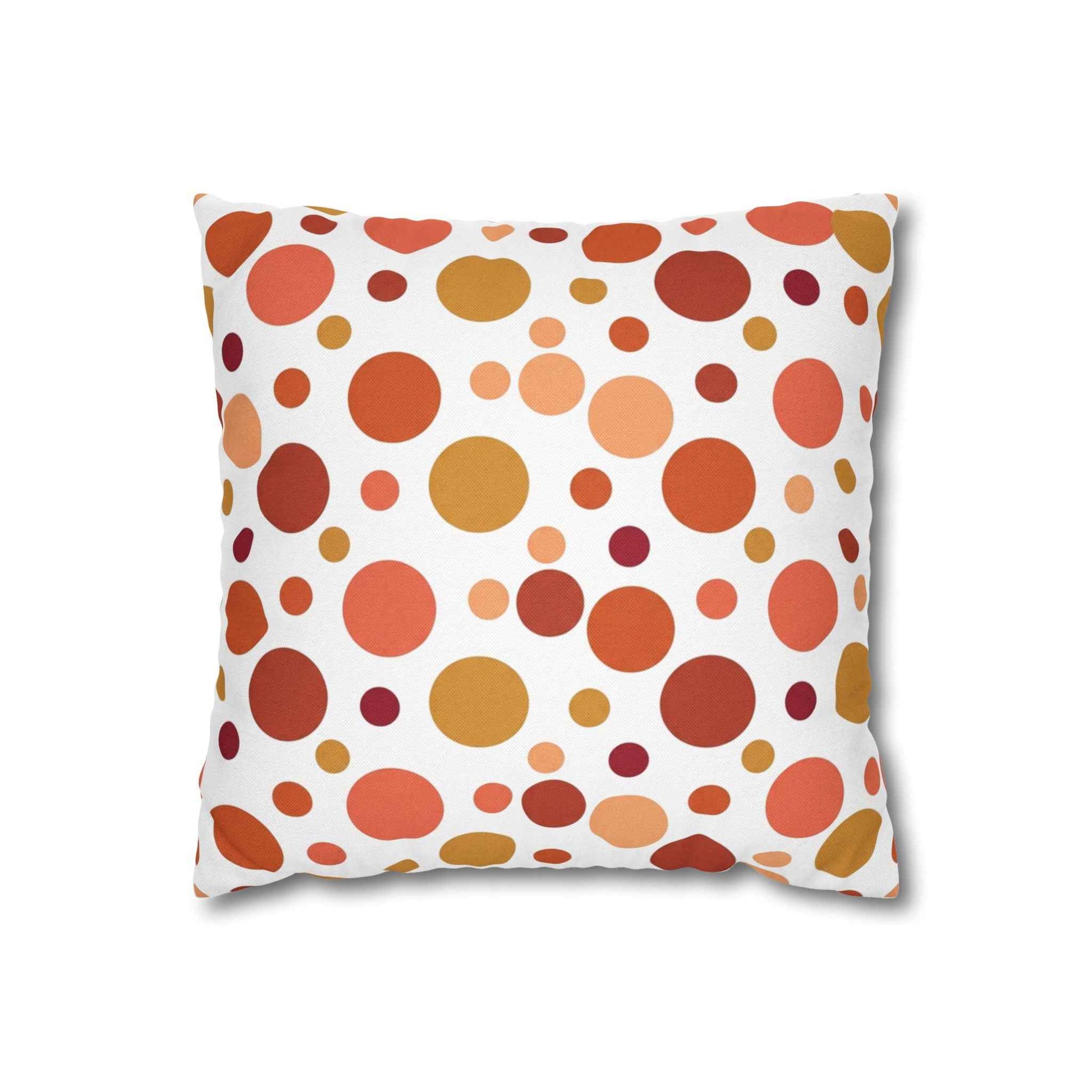 Retro polka dot throw pillow cover in warm autumn dots