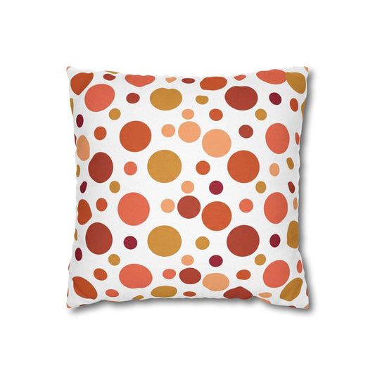Retro polka dot throw pillow cover in warm autumn dots