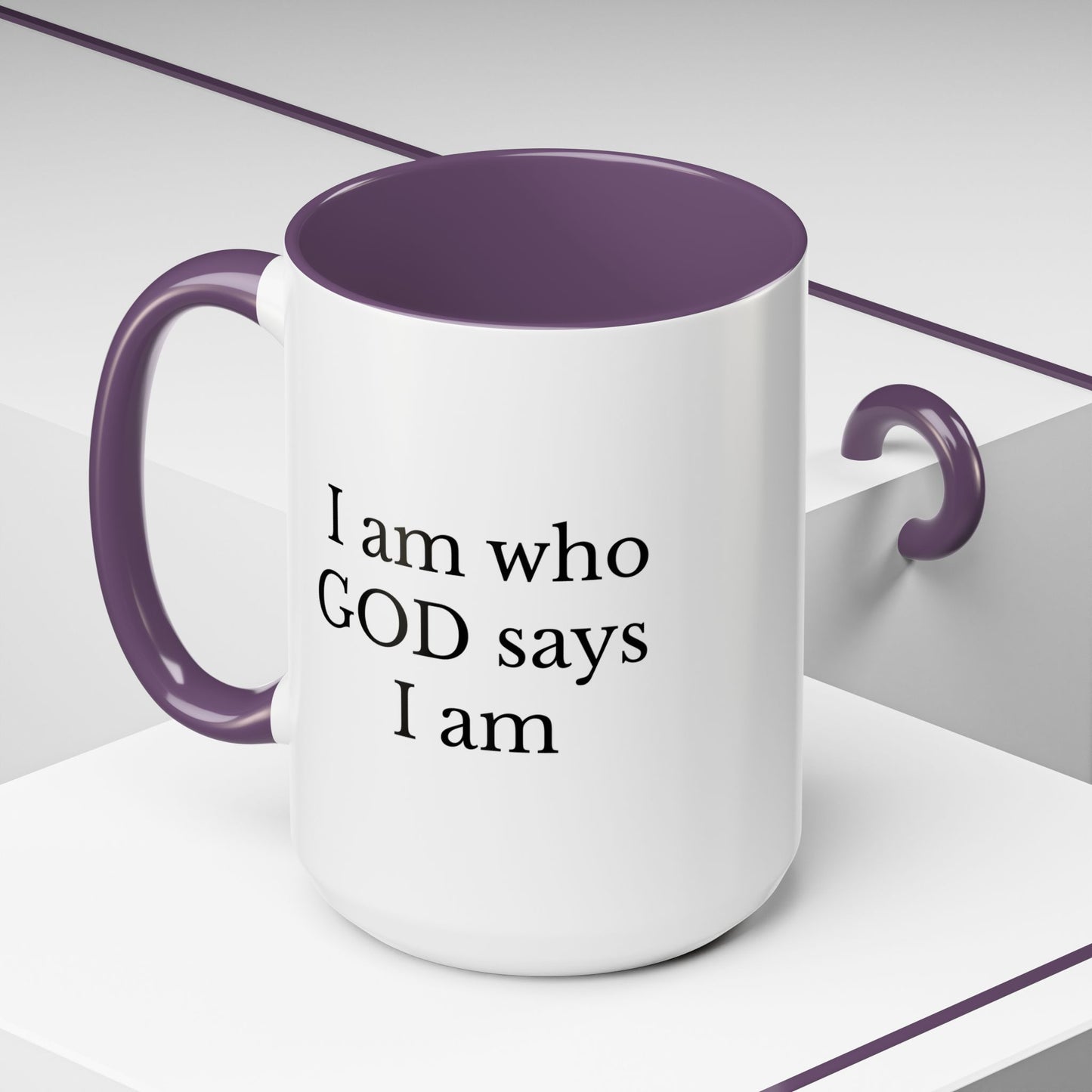 I AM WHO GOD SAYS I AM - Accent Coffee Mug (11, 15oz)