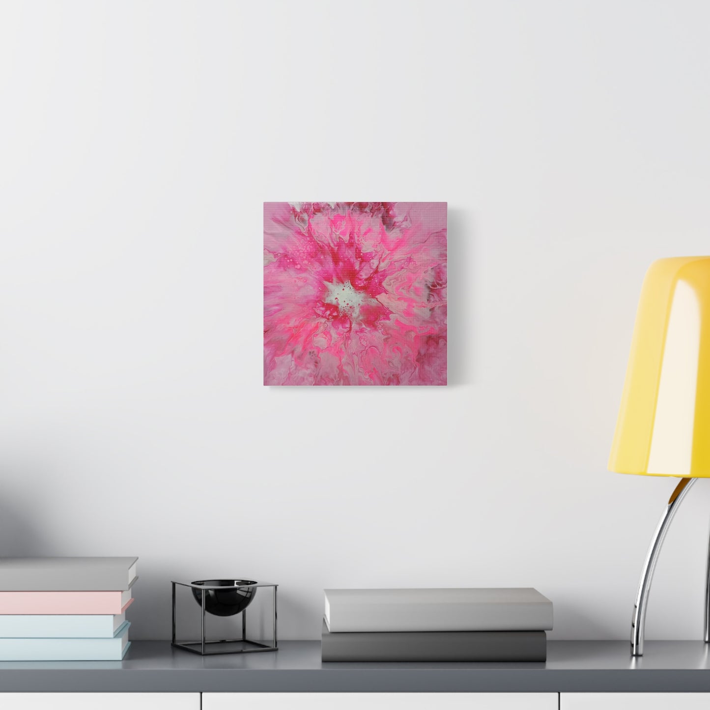 Pink Floral Explosion Matte Canvas Print — Abstract Flower Wall Art