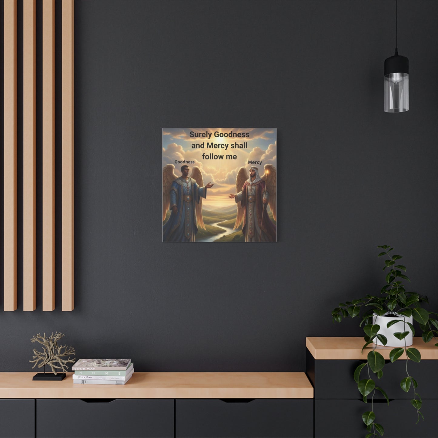 Godly Angels Blessing Canvas Print — Motivational Spiritual Wall Art, Religious Home Decor Gift