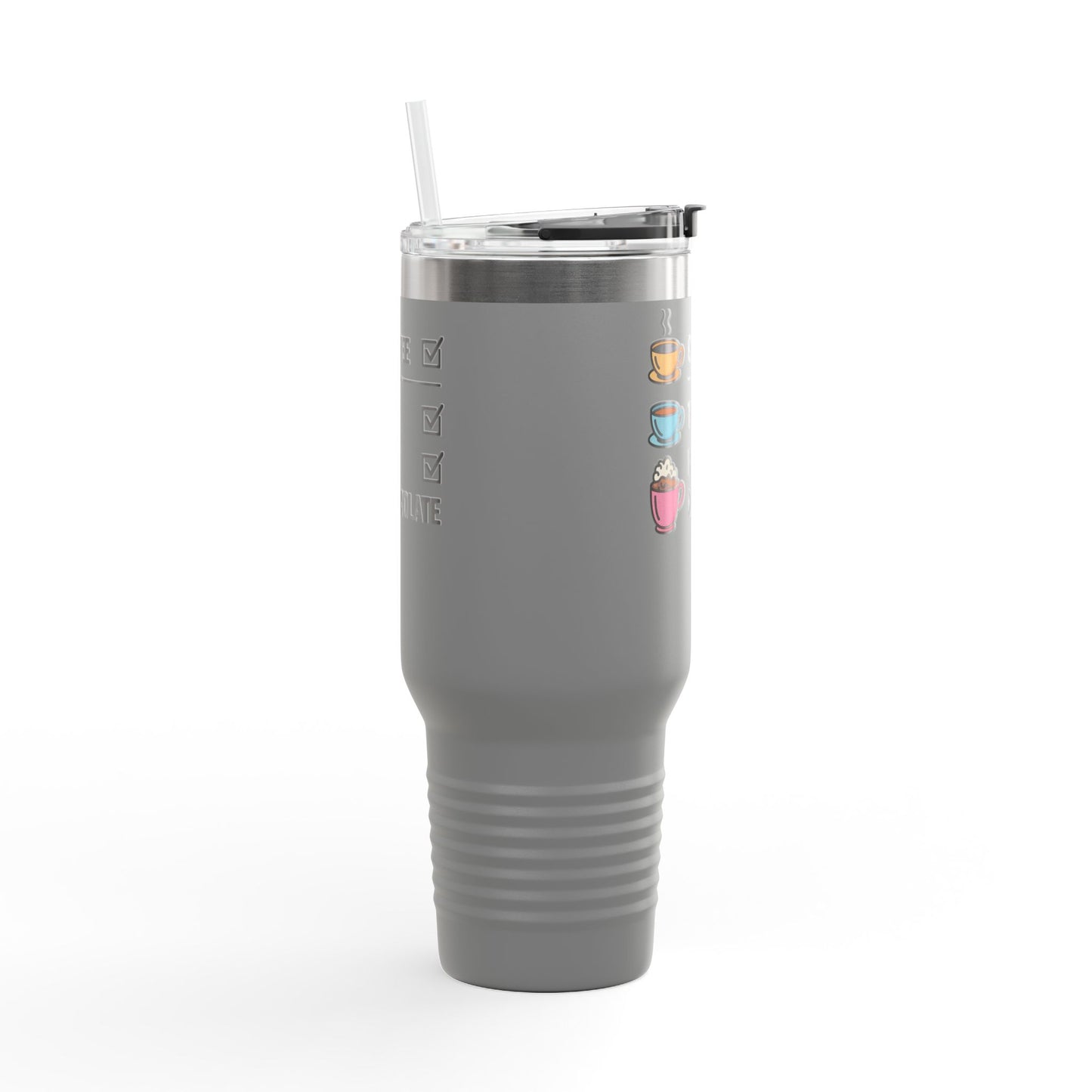 40oz Insulated Travel Mug - Coffee, Tea, Hot Chocolate Checklist - What is your favorite?