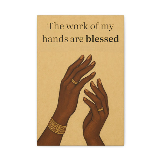 Blessed Hands Wall Art, Inspirational Wall Art, Encouragement Gift, African American Art, Home Office Motivation