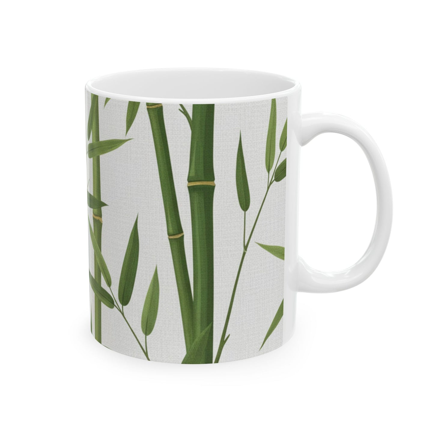 Bamboo Botanical Ceramic Mug — Green Bamboo Stalks Coffee Cup (11oz & 15oz)