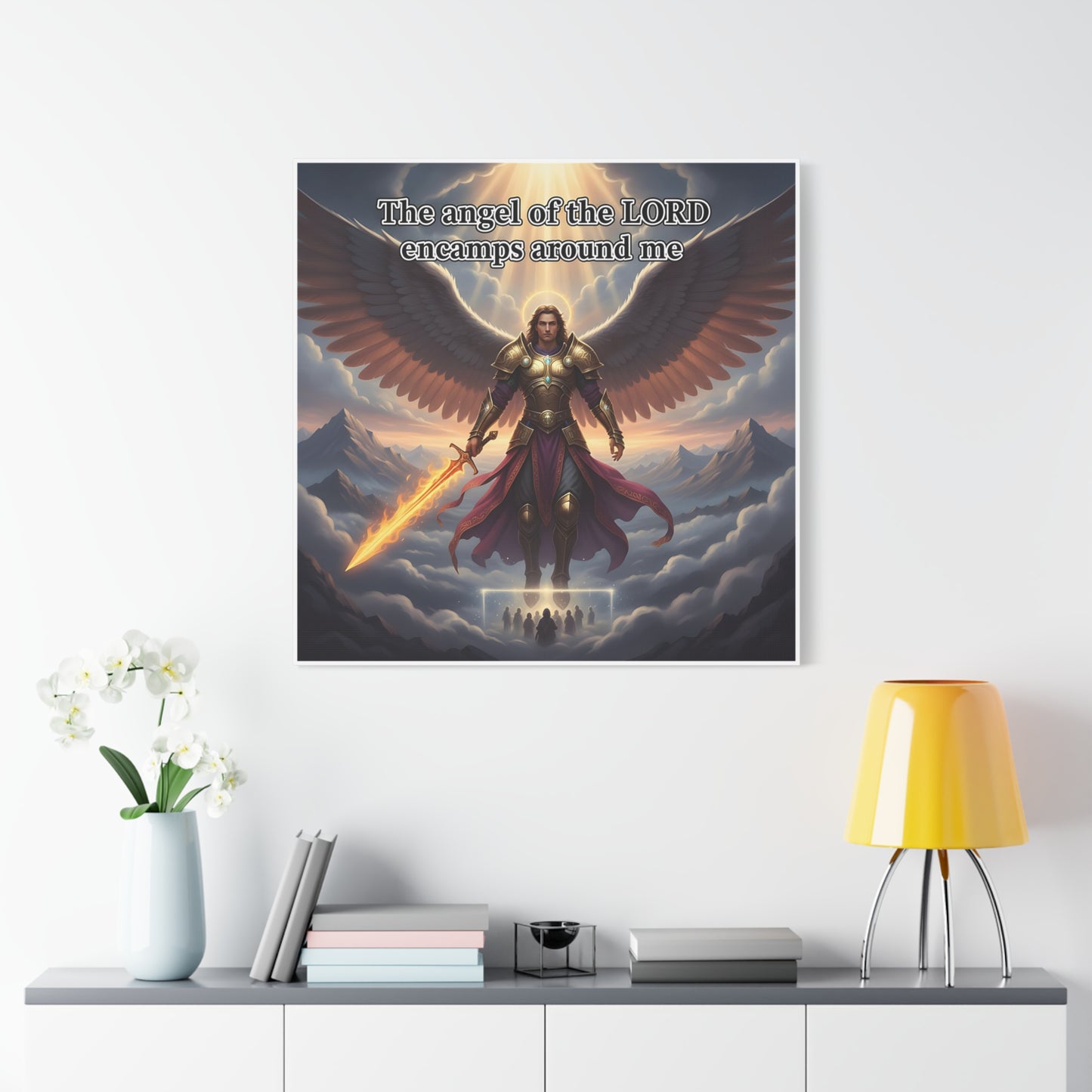 Angel Print Inspirational Wall Art Canvas — Christian Home Decoration, Unique Motivational Gift