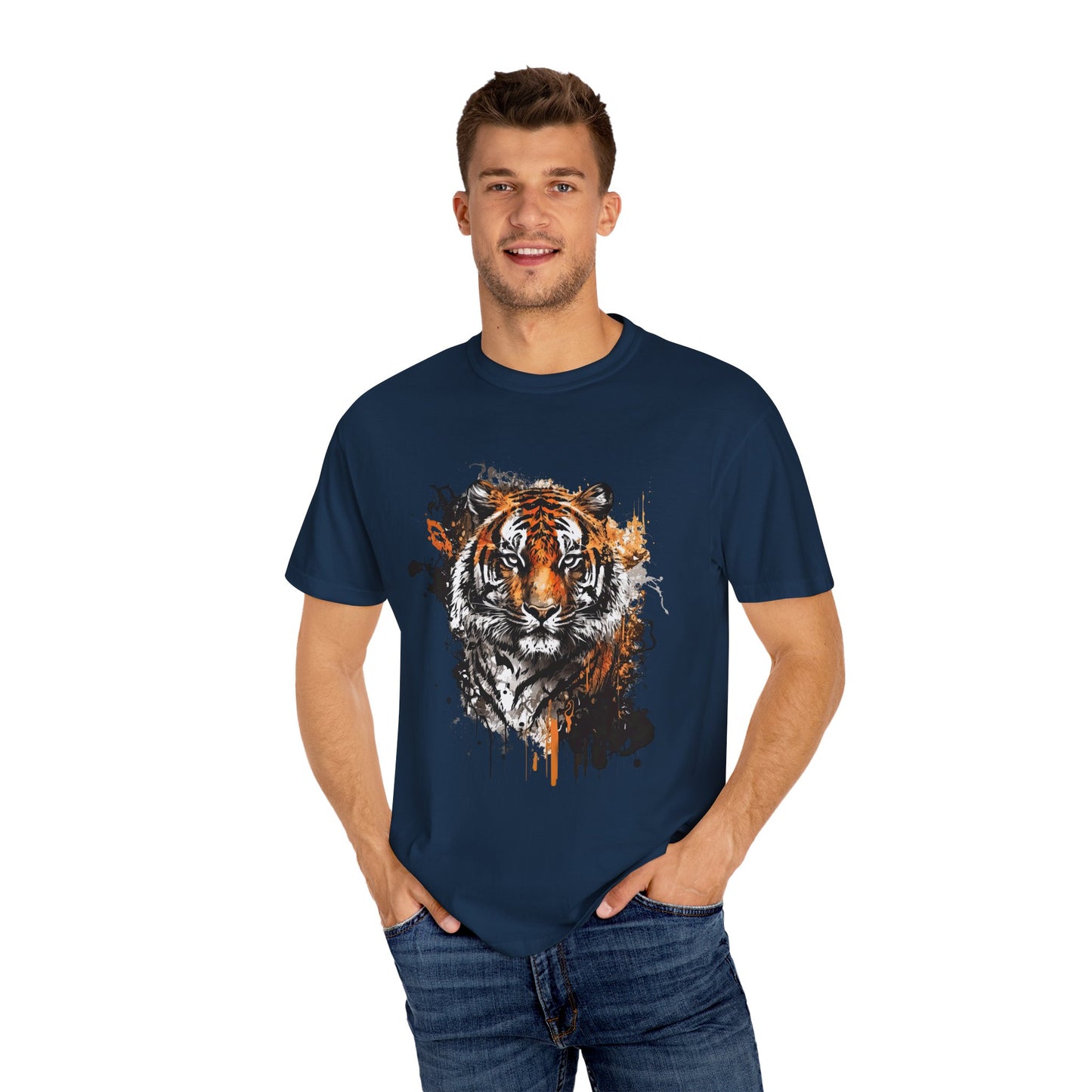 An abstract depiction of a tiger with vibrant colours Unisex T-Shirt