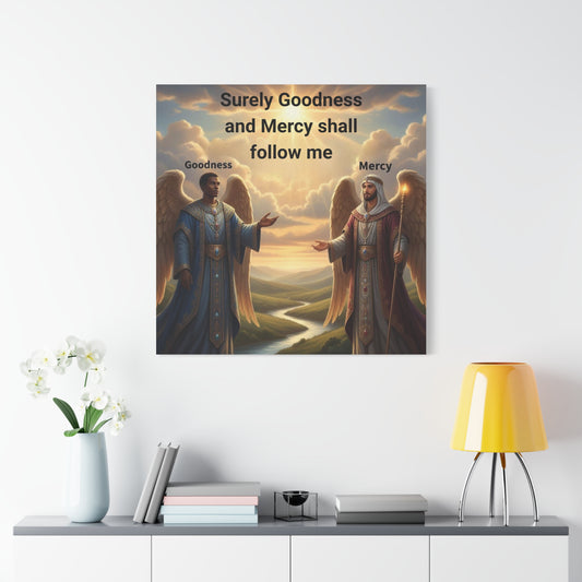 Godly Angels Blessing Canvas Print — Motivational Spiritual Wall Art, Religious Home Decor Gift