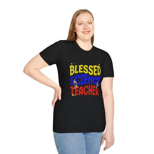 Blessed Science Teacher Colorful and Creative Tee can be a gift for self or someone special.
