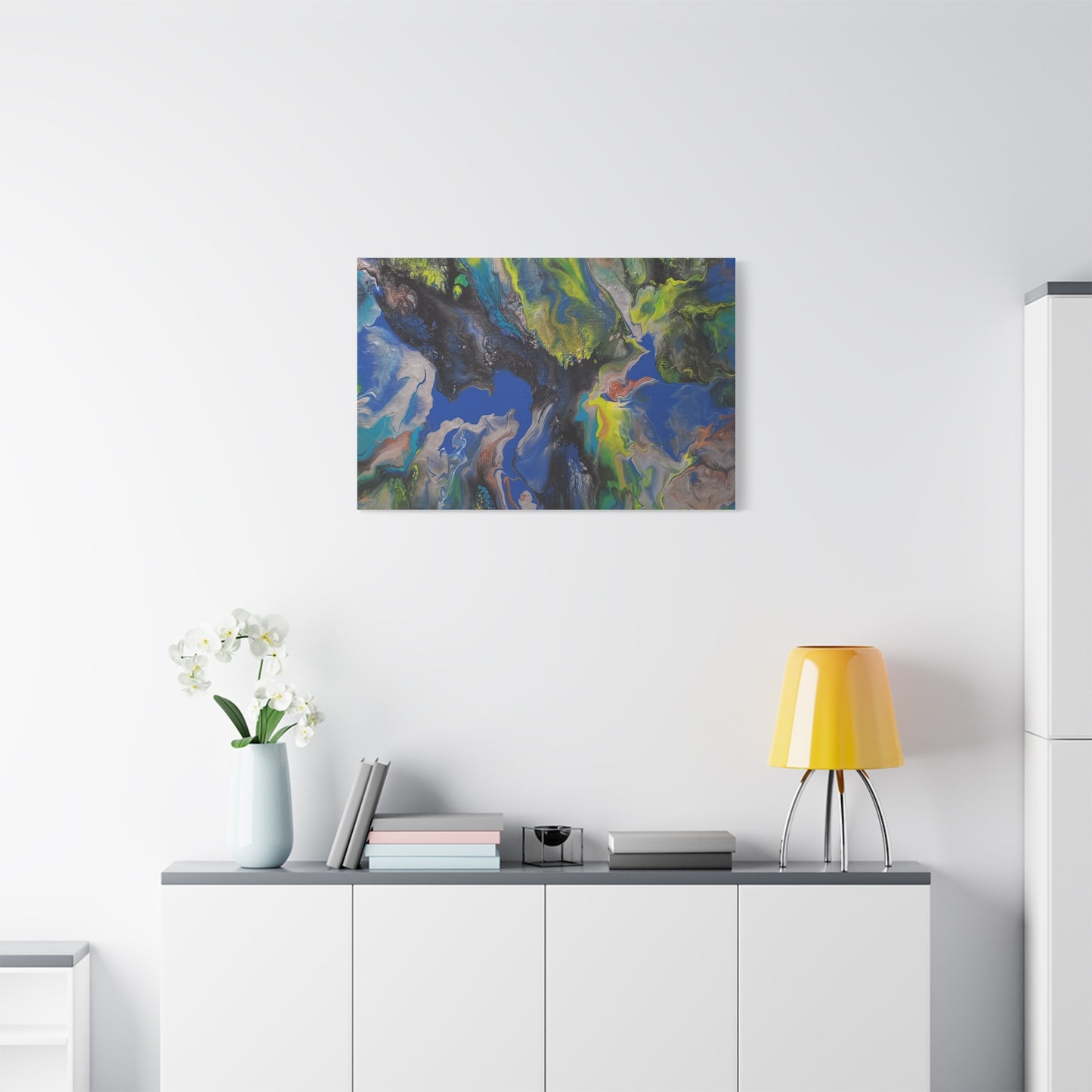 Abstract Ocean Flow Matte Canvas Wall Art, Stretched 1.25"