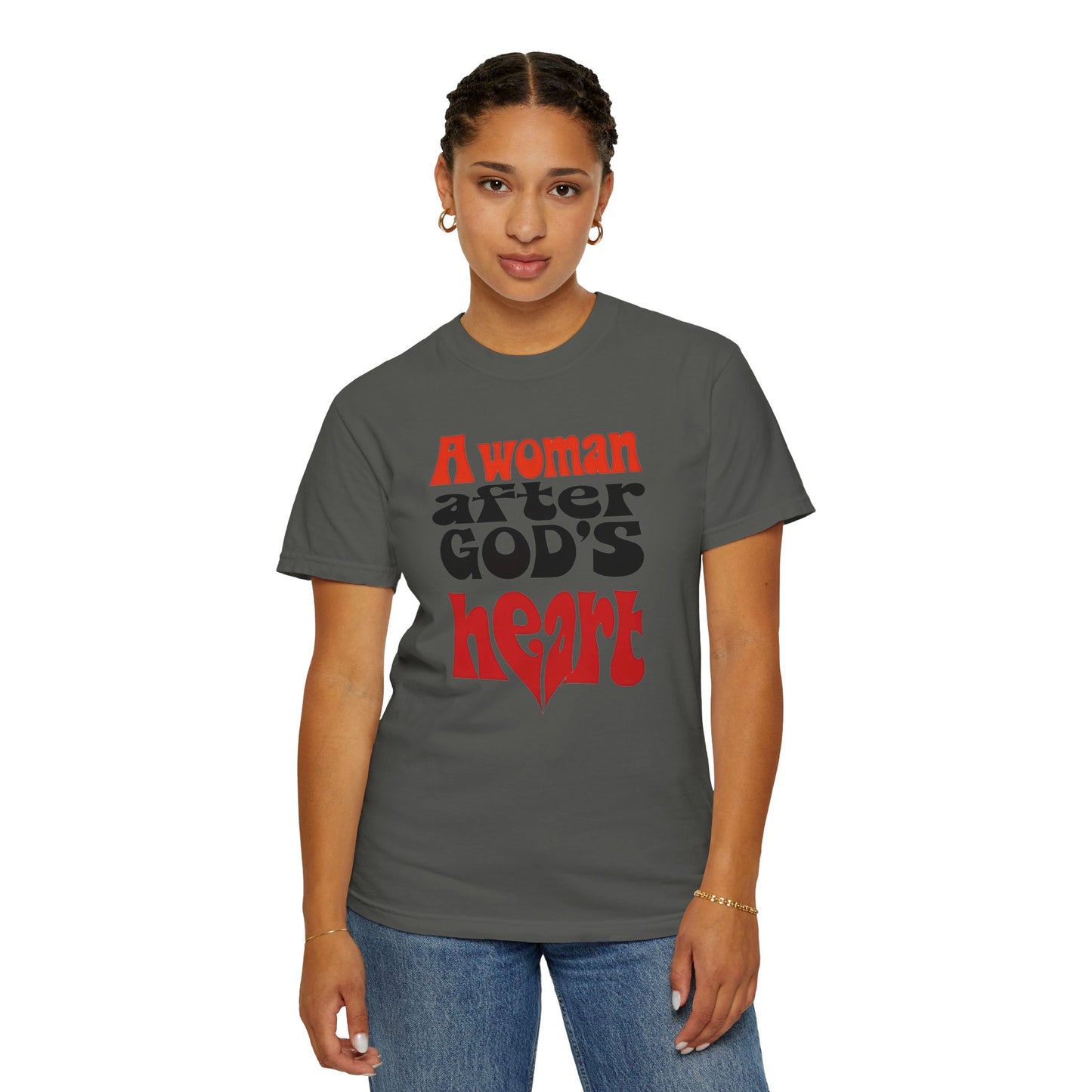 T-Shirt — "A Woman After God's Heart" Faith Graphic Tee