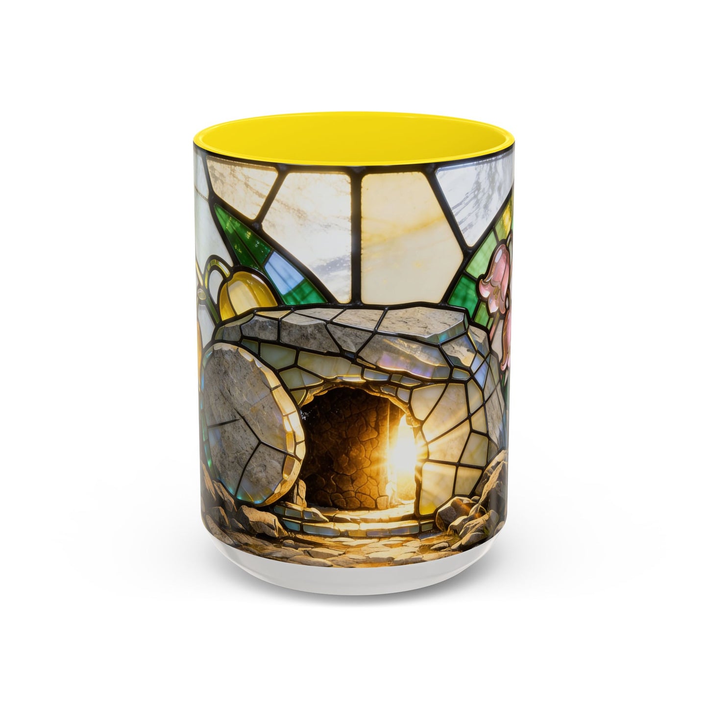 Stained Glass Garden Accent Mug – Floral Lily of the Valley Sunrise 11/15oz
