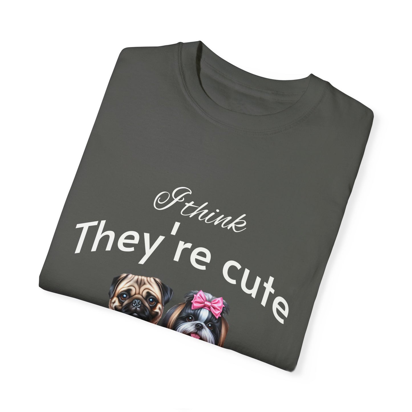 I think they're cute - an adorable pug and a  cute shih tzu toy dog -  Unisex T-Shirt -  Nature Art Tee