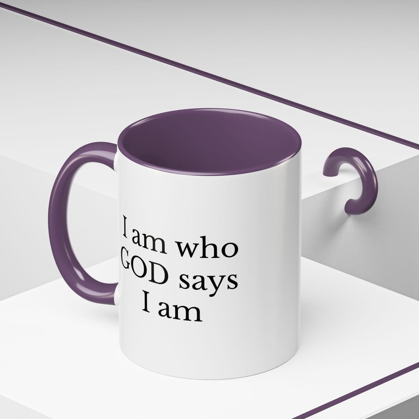I AM WHO GOD SAYS I AM - Accent Coffee Mug (11, 15oz)