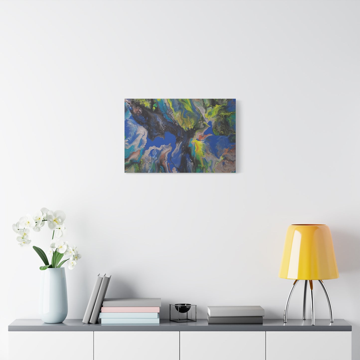 Abstract Ocean Flow Matte Canvas Wall Art, Stretched 1.25"