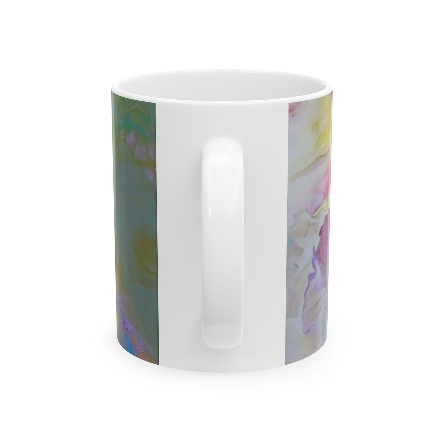 Acrylic pour design - Colorful Abstract Ceramic Mug - 11oz, Perfect for Hot Chocolate & Coffee Lovers