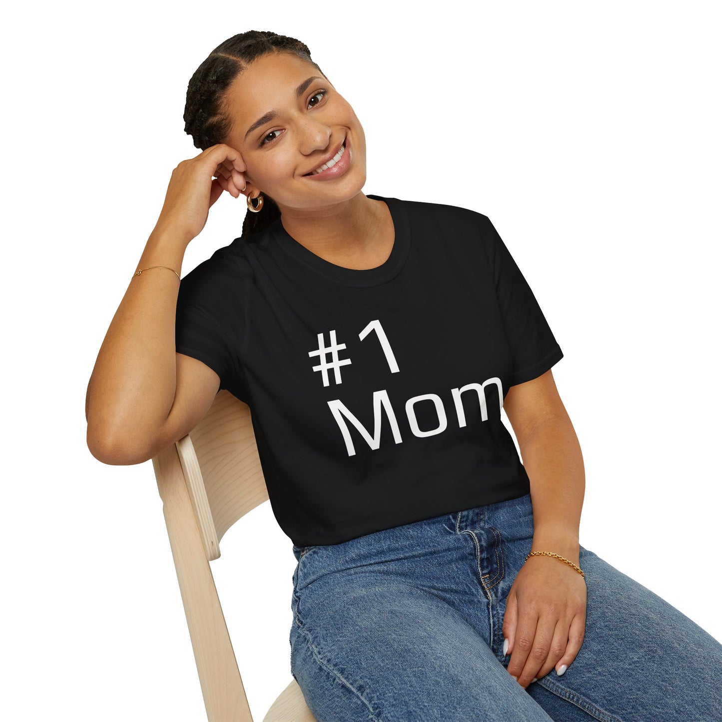 #1 Mom Unisex Softstyle T-Shirt — Military Green & Dark Hues, Mother's Day Gift (S–3XL)