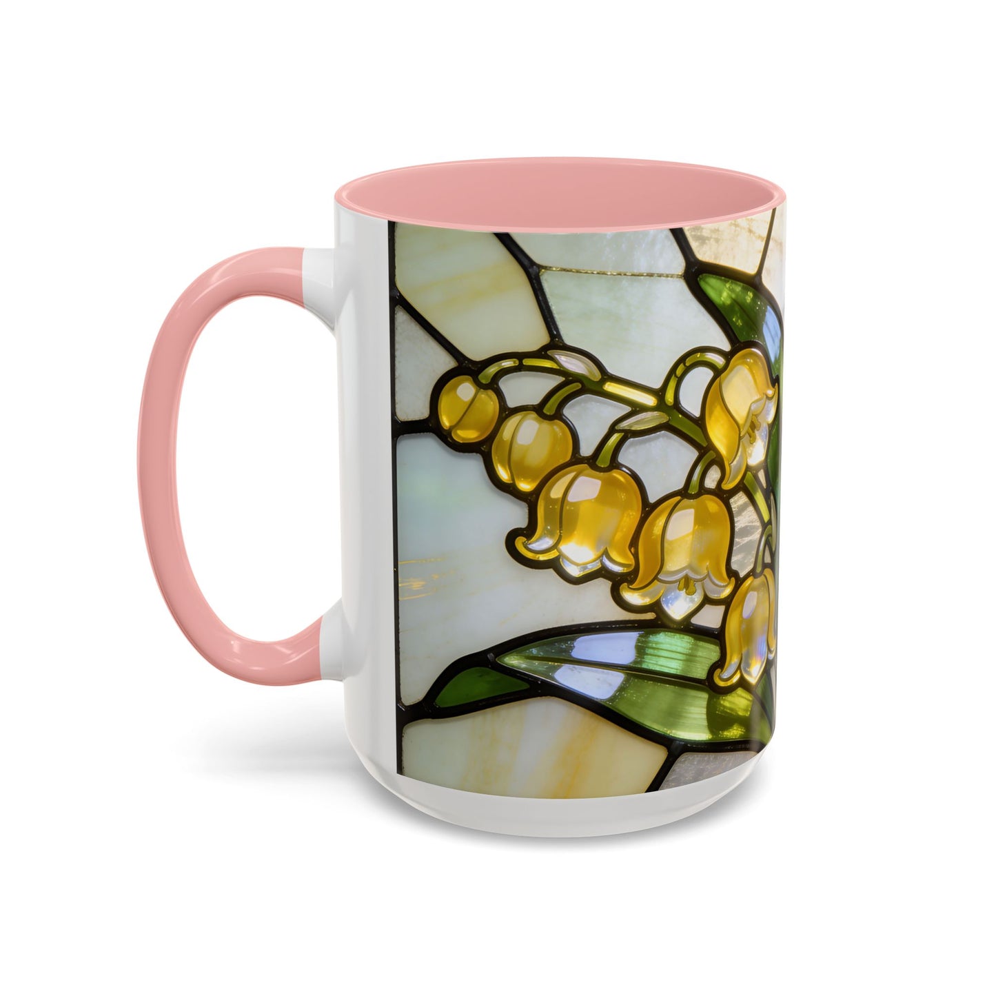 Stained Glass Lily of the Valley Accent Coffee Mug — Floral 11/15oz Gift