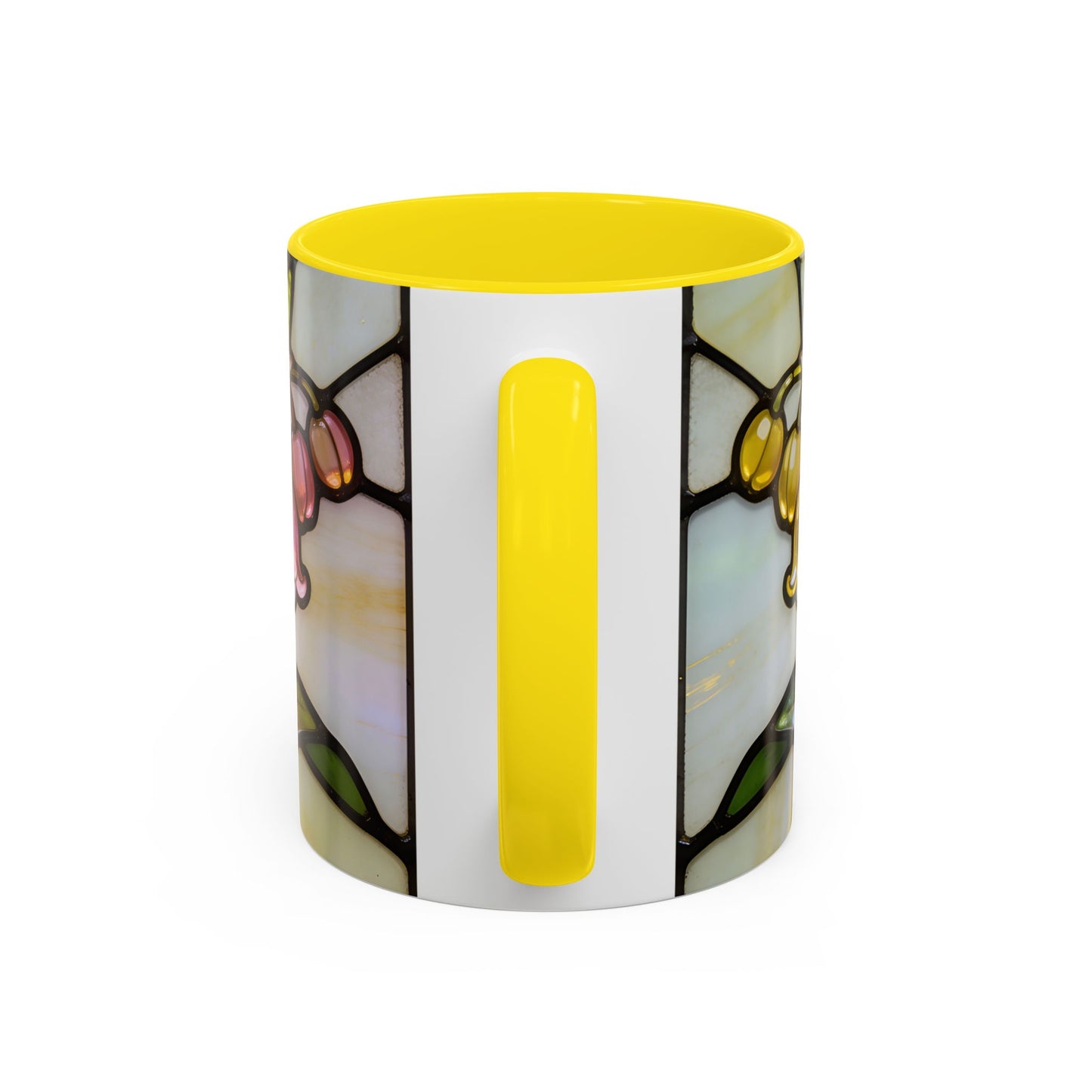Stained Glass Lily of the Valley Accent Coffee Mug — Floral 11/15oz Gift
