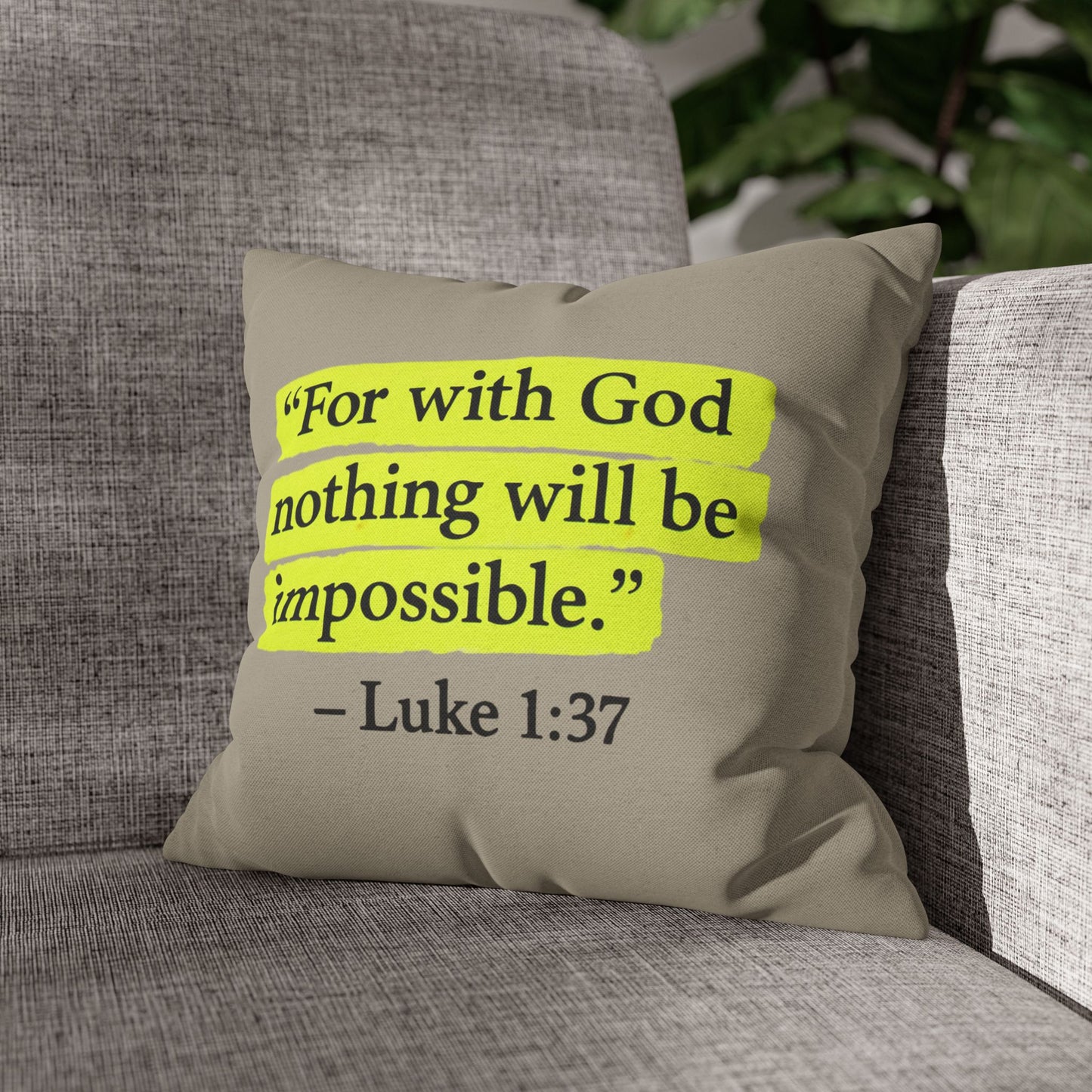 Luke 1:37 for with God nothing will be impossible throw pillow