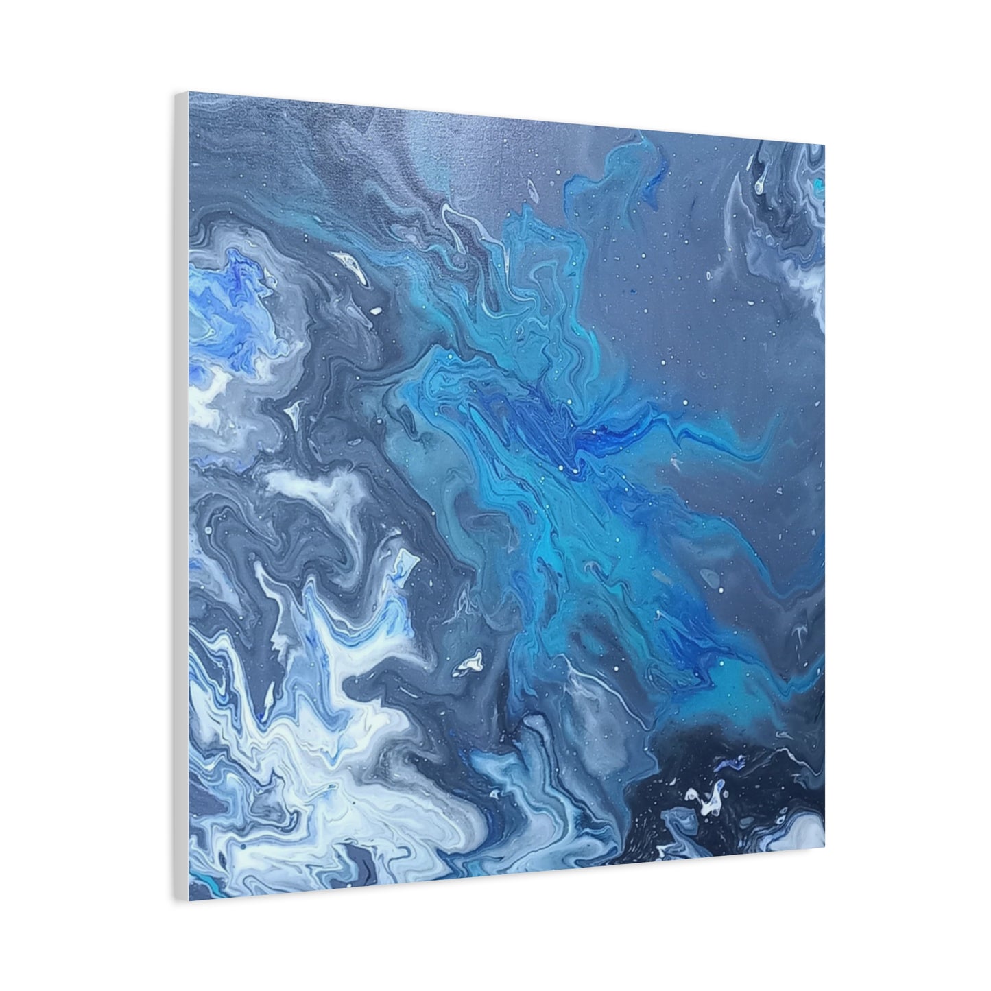 Ocean-Inspired Stretched Canvas Art - Abstract Blue Waves