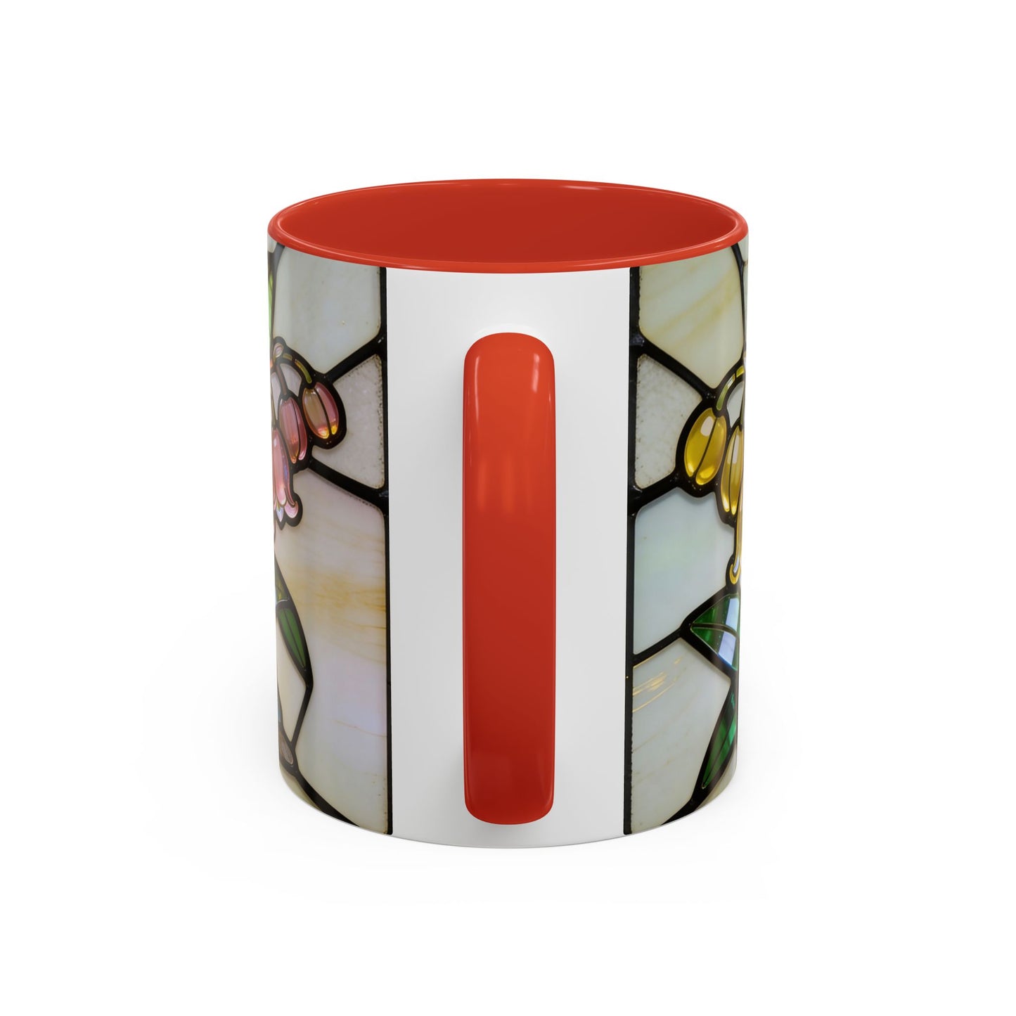 Stained Glass Garden Accent Mug – Floral Lily of the Valley Sunrise 11/15oz