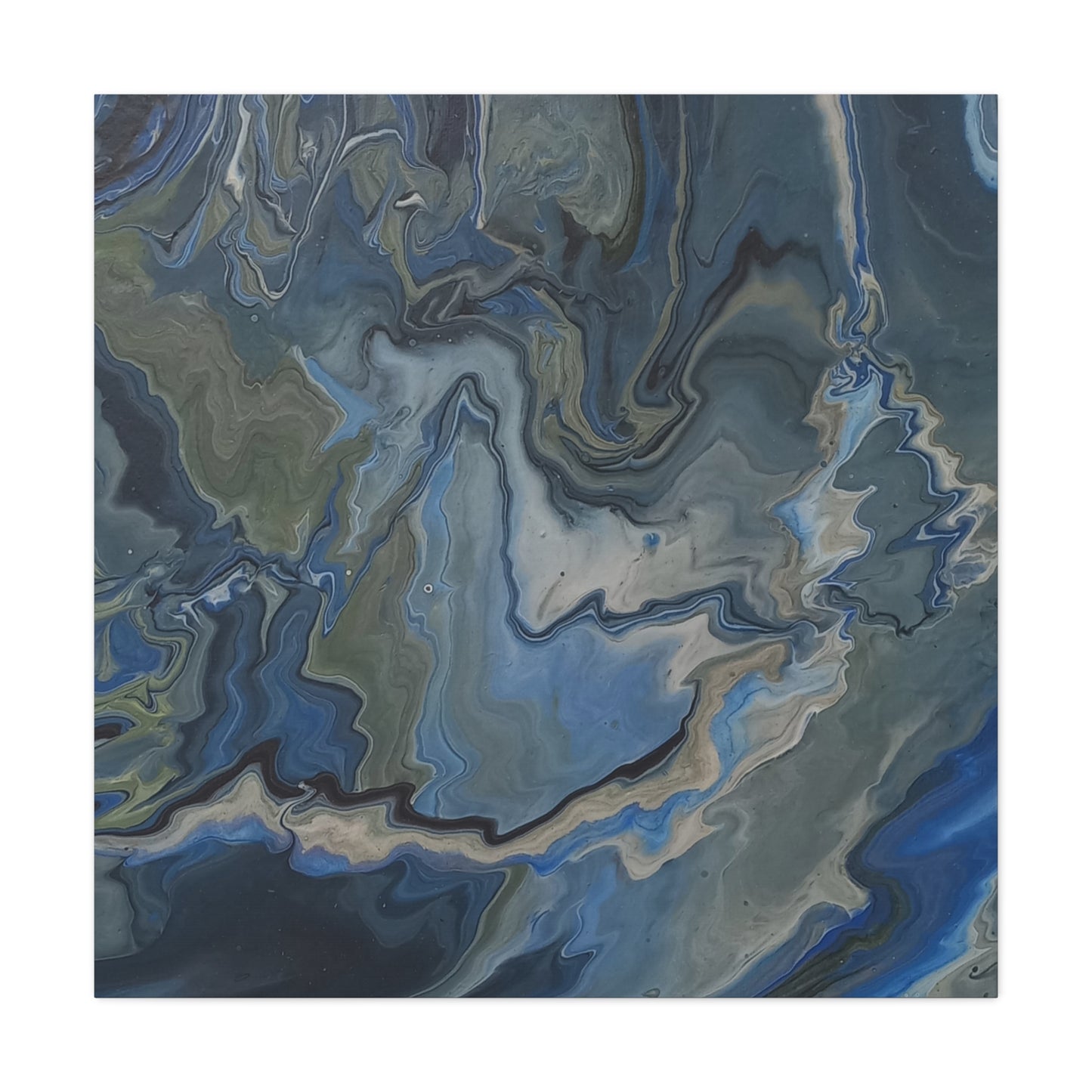 Blue Marble Abstract Matte Canvas Wall Art — Stretched 1.25"