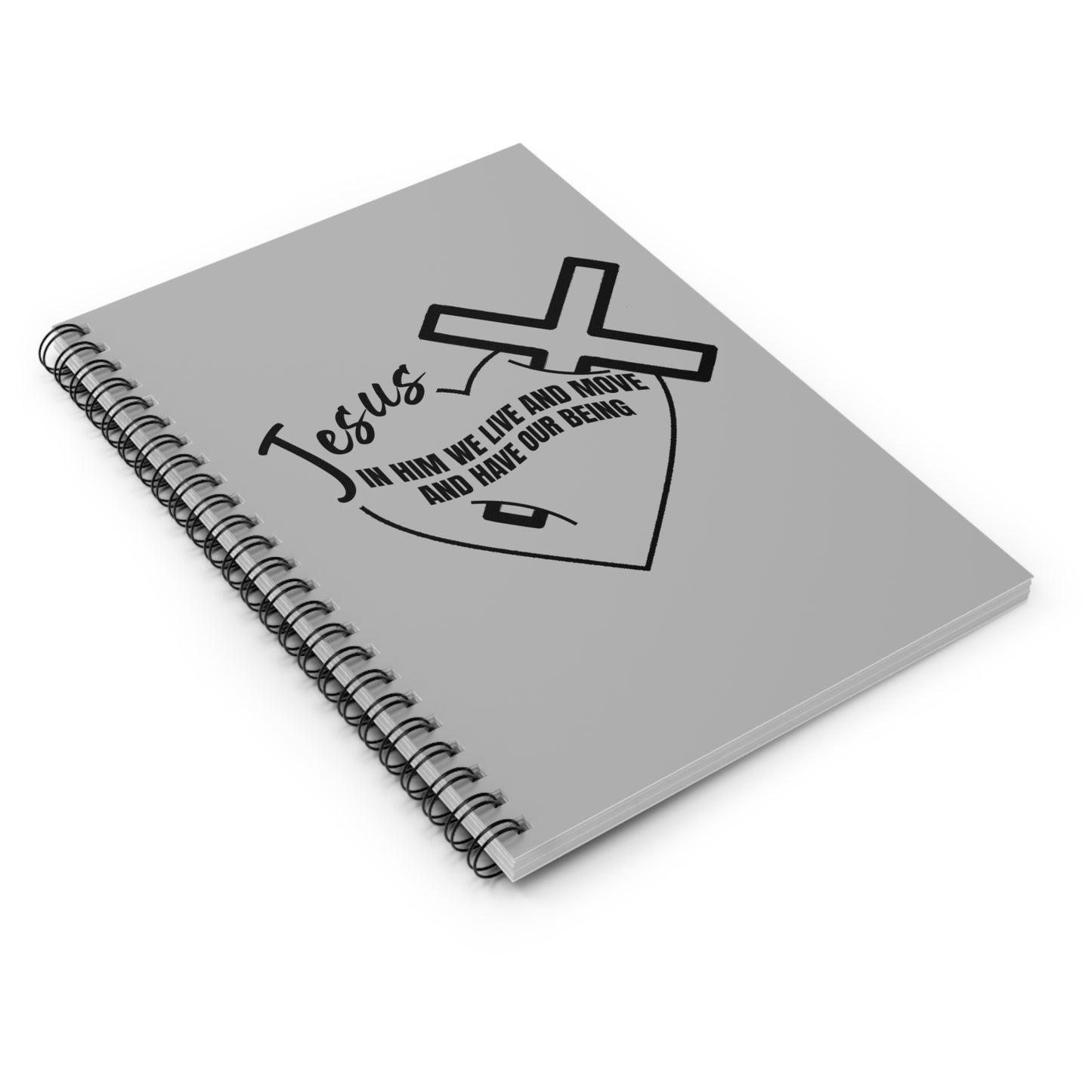 Inspirational Spiral Notebook - Faith and Purpose - 'In Him We Live and Move'