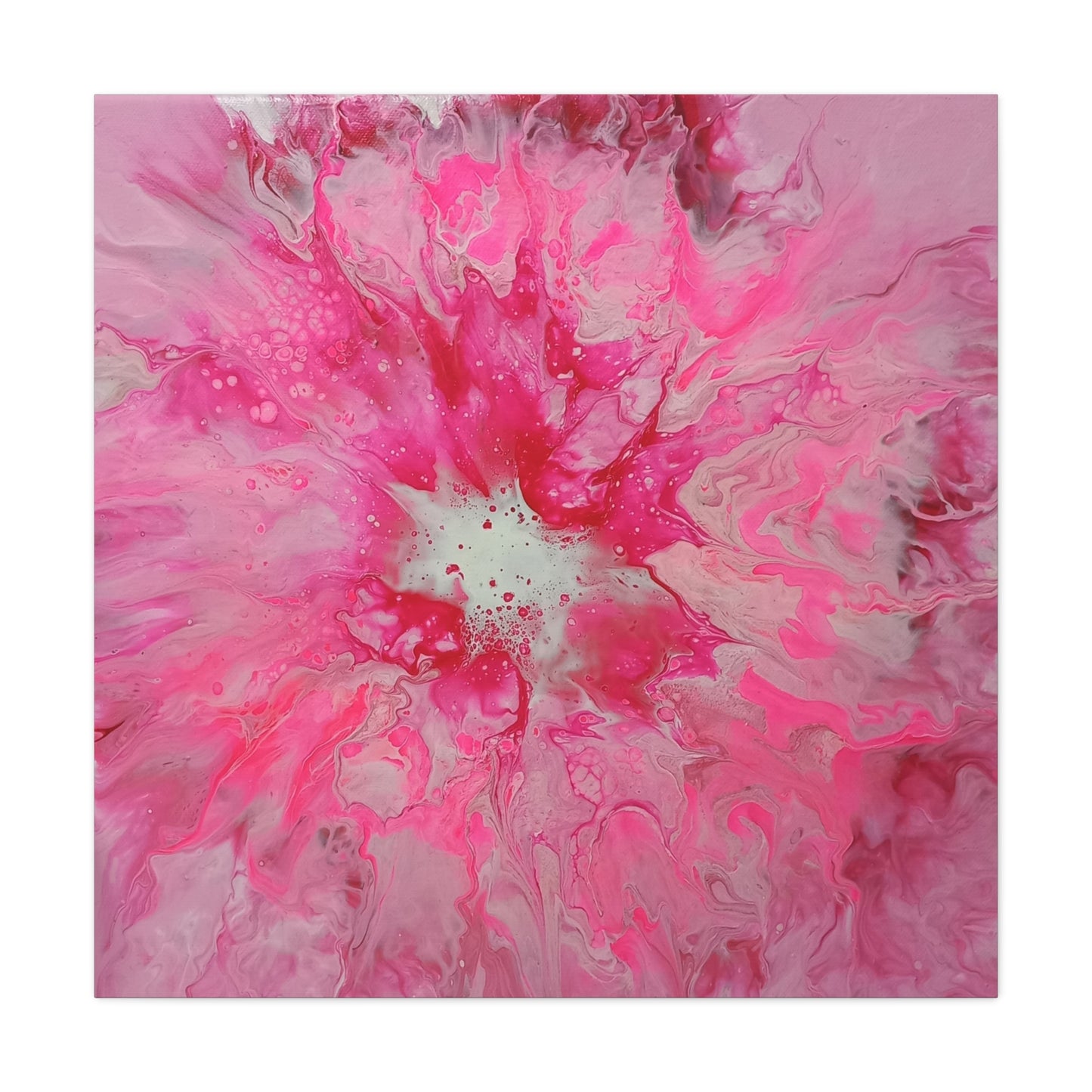Pink Floral Explosion Matte Canvas Print — Abstract Flower Wall Art