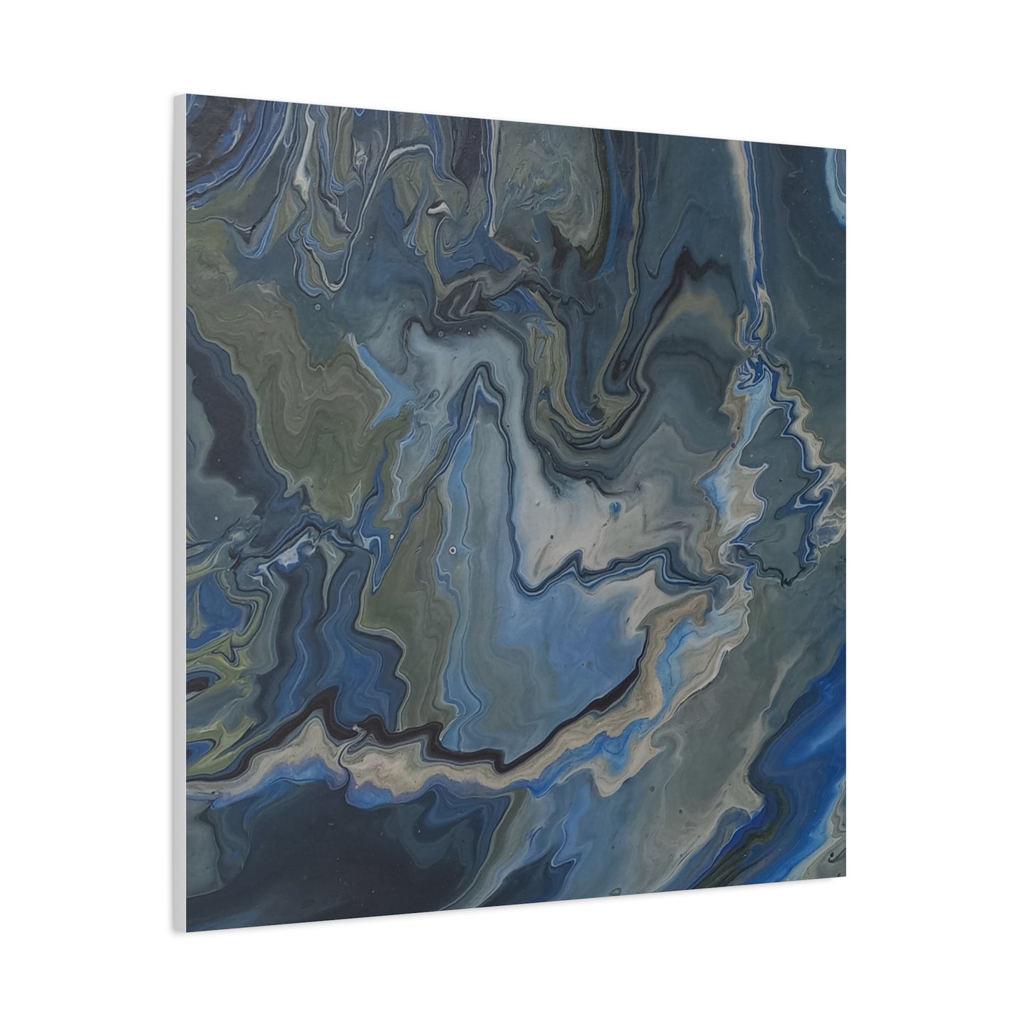 Blue Marble Abstract Matte Canvas Wall Art — Stretched 1.25"