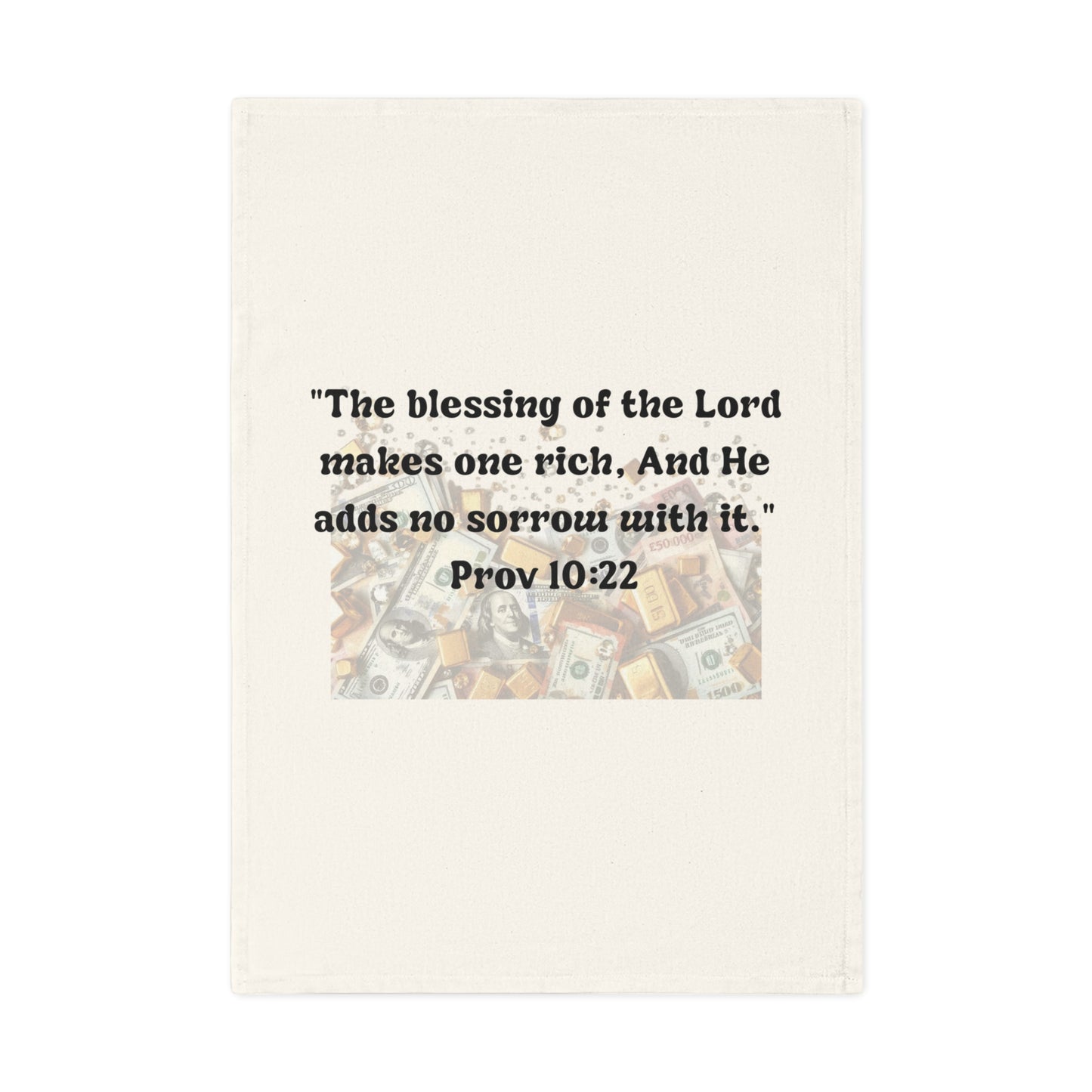 Inspirational Cotton Tea Towel - Blessing of the Lord Design