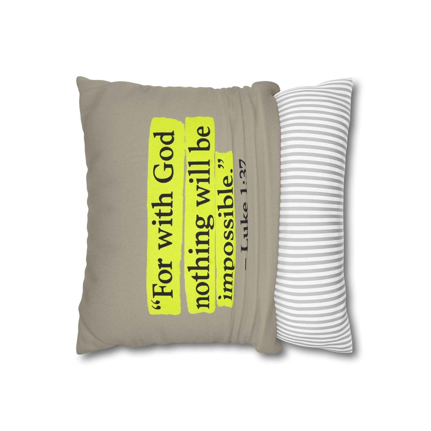 Luke 1:37 for with God nothing will be impossible throw pillow