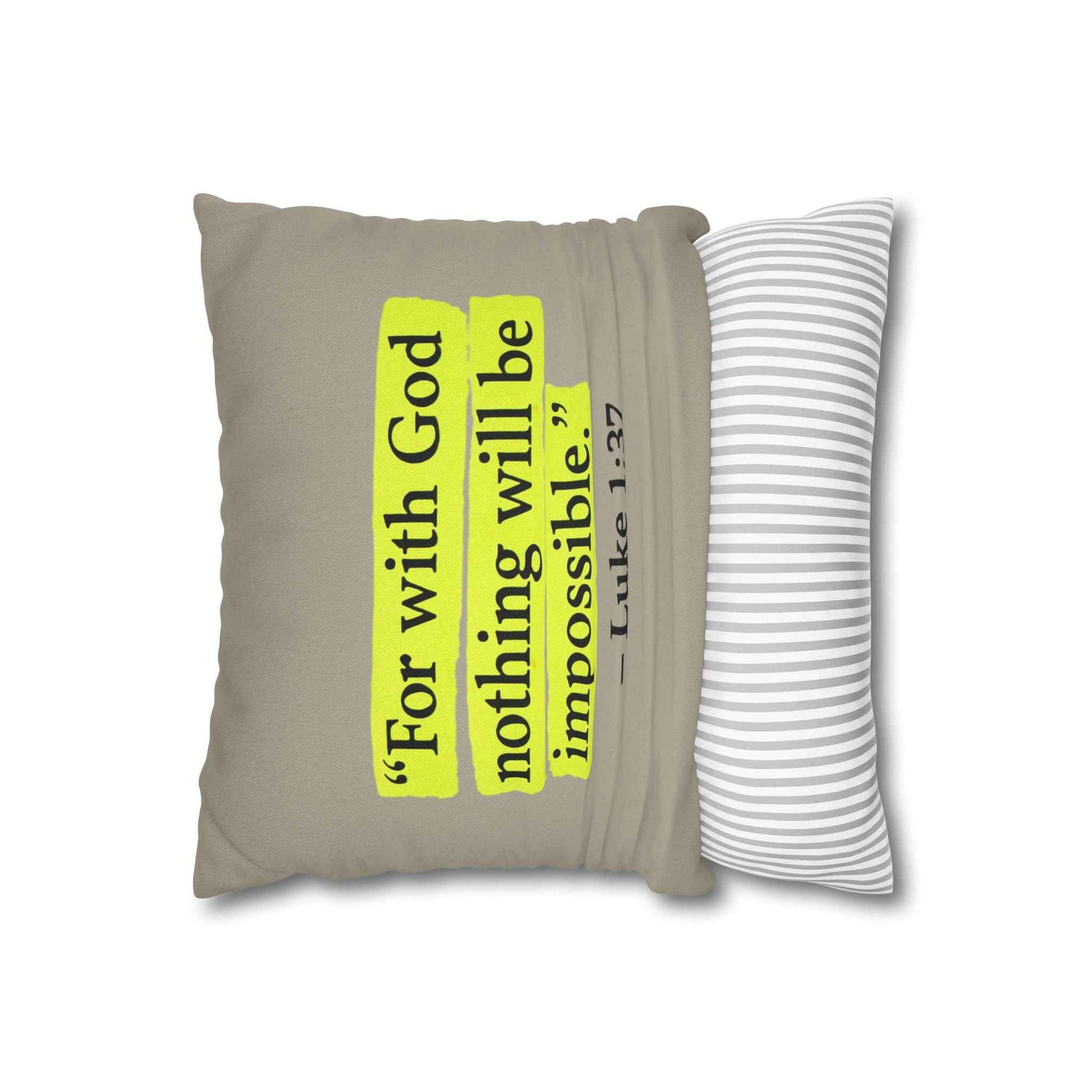 Luke 1:37 for with God nothing will be impossible throw pillow
