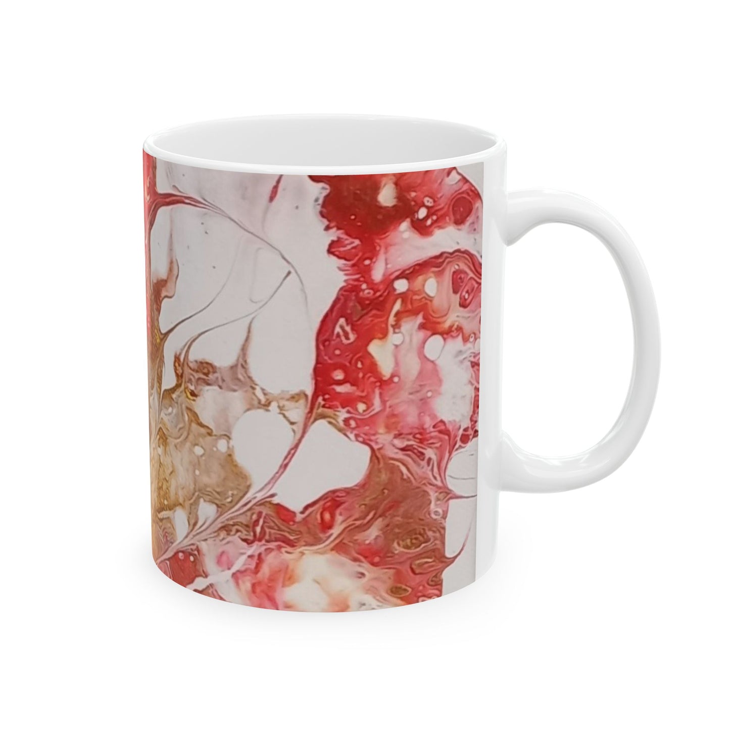 "Love" Fruit of the Spirit series - acrylic pour design - Abstract Art Ceramic Mug - Colorful Marble Design (11oz)