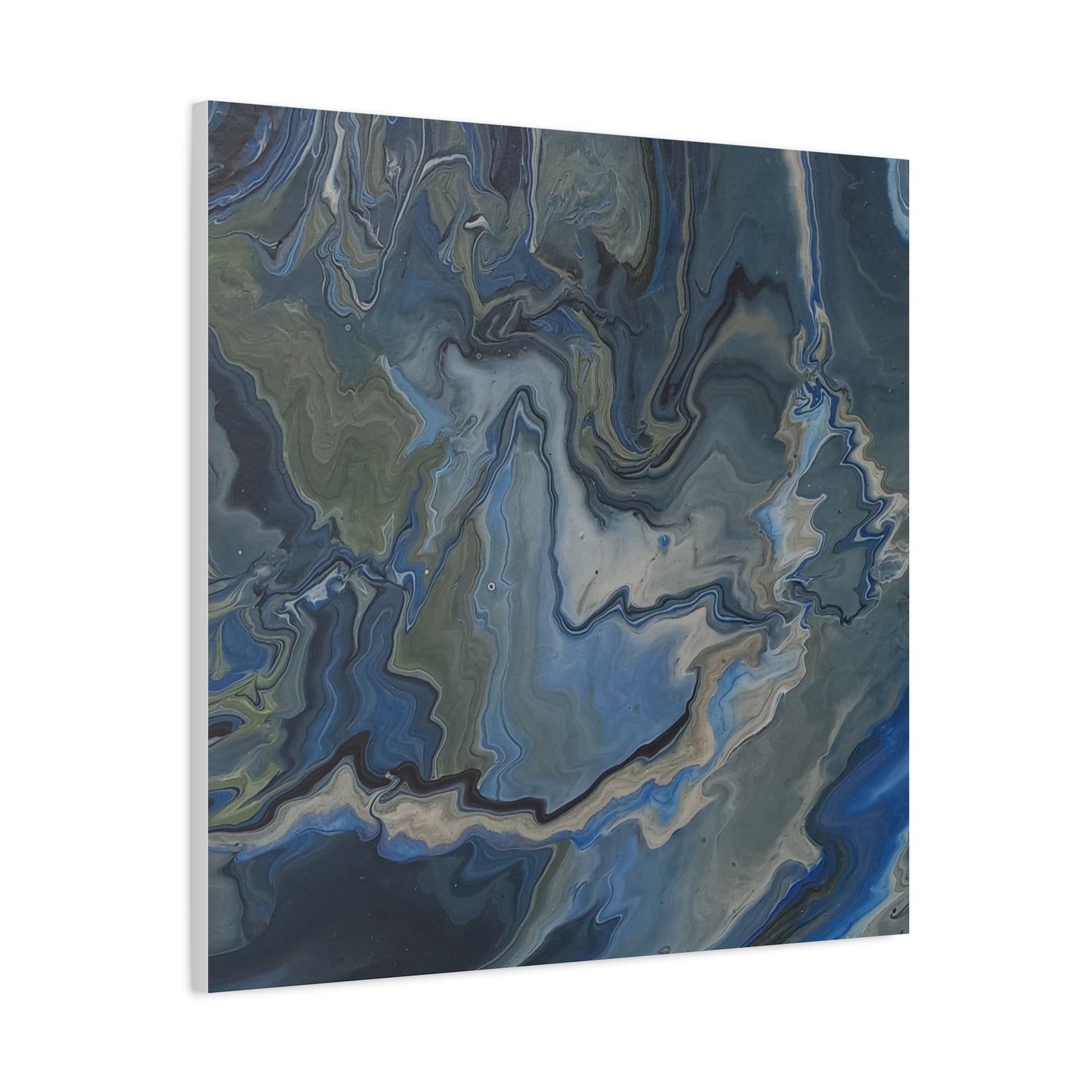 Blue Marble Abstract Matte Canvas Wall Art — Stretched 1.25"