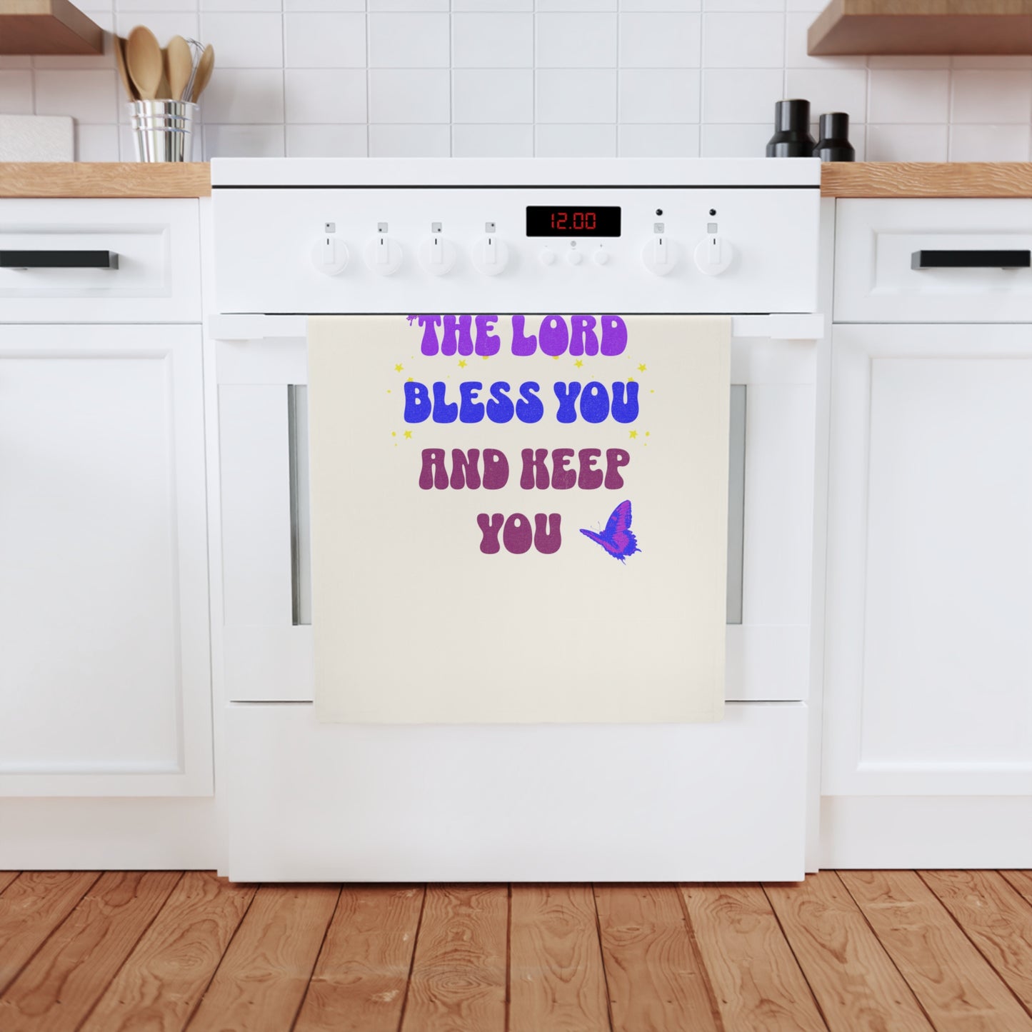 Inspirational Cotton Tea Towel - "The Lord Bless You and Keep You"