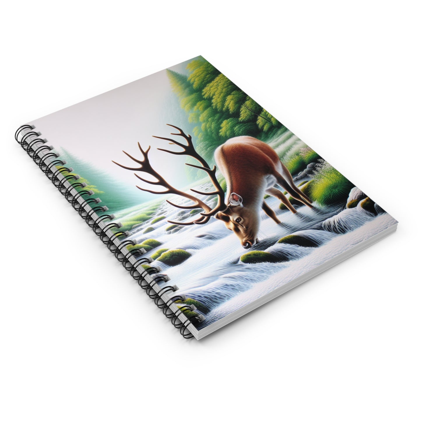 Nature-Inspired Spiral Notebook - Wildlife Scene with Deer