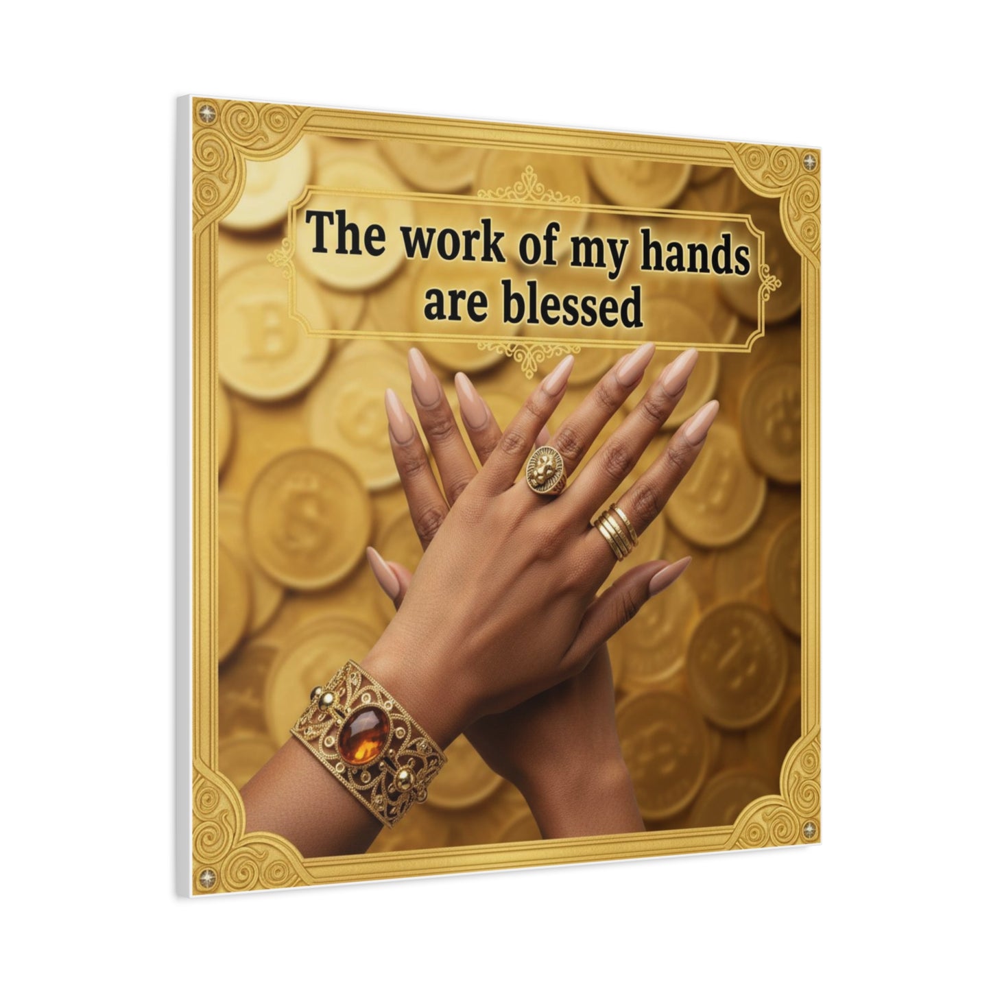 Blessed Hands Canvas Wall Art, Inspirational Home Decor, Motivational Wall Art, Unique Wall Decor, Faith-Based Gift, Spiritual Art