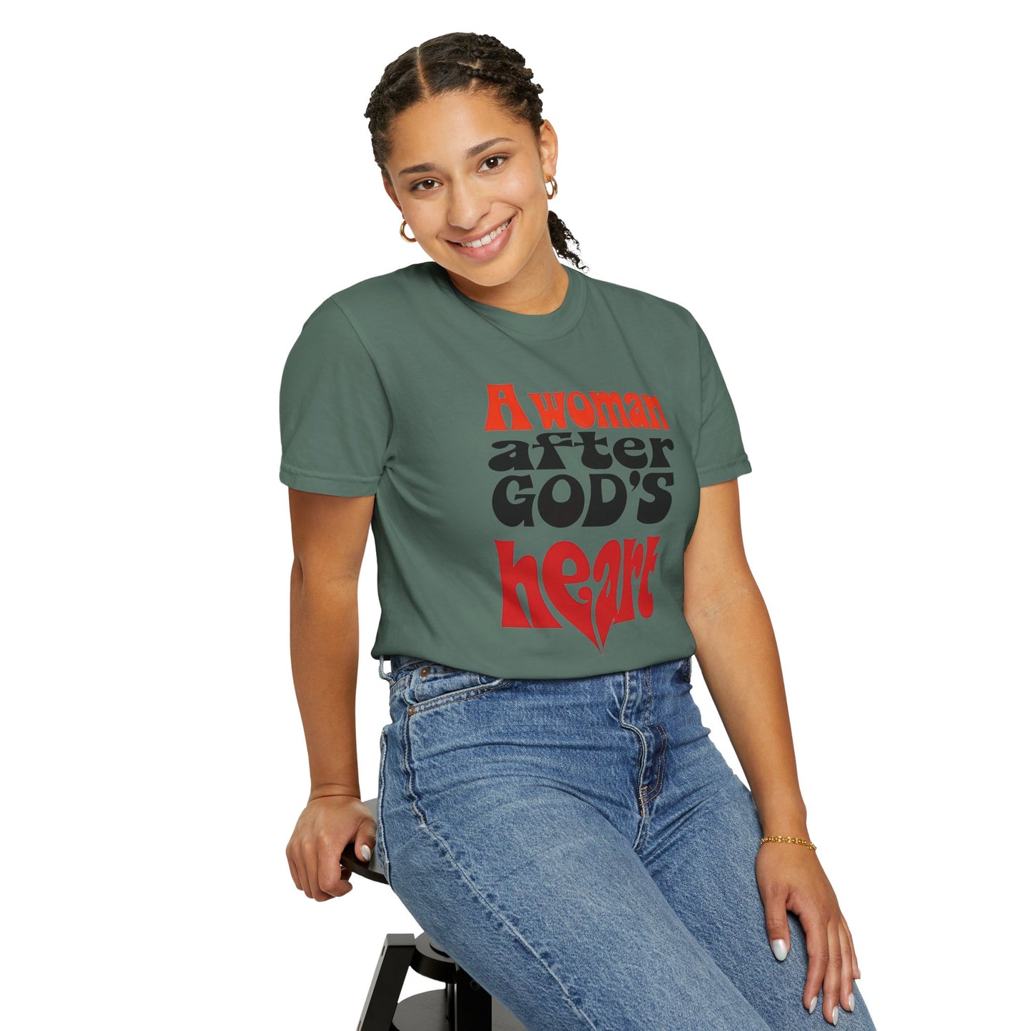 T-Shirt — "A Woman After God's Heart" Faith Graphic Tee