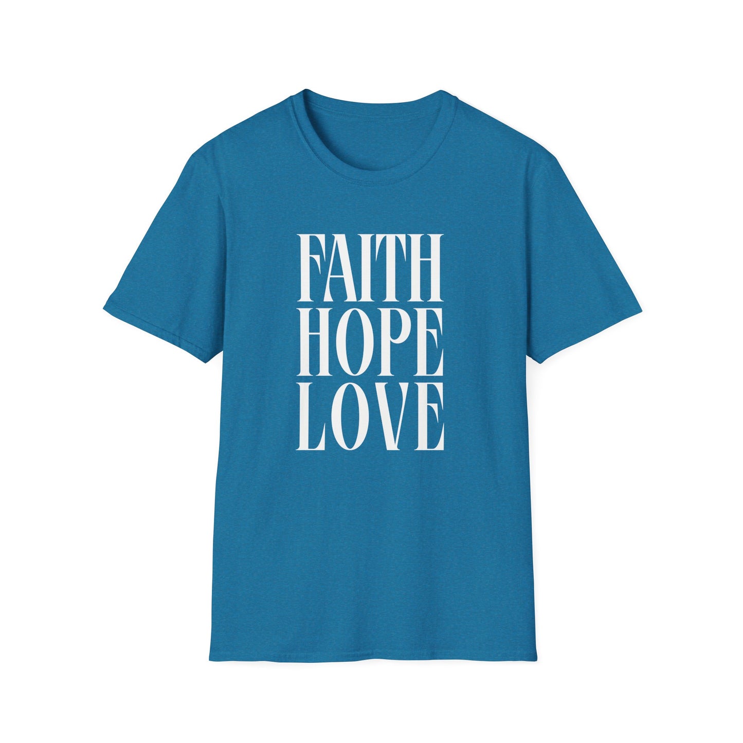 Faith Hope Love Unisex Softstyle T-Shirt | Inspirational Graphic Tee