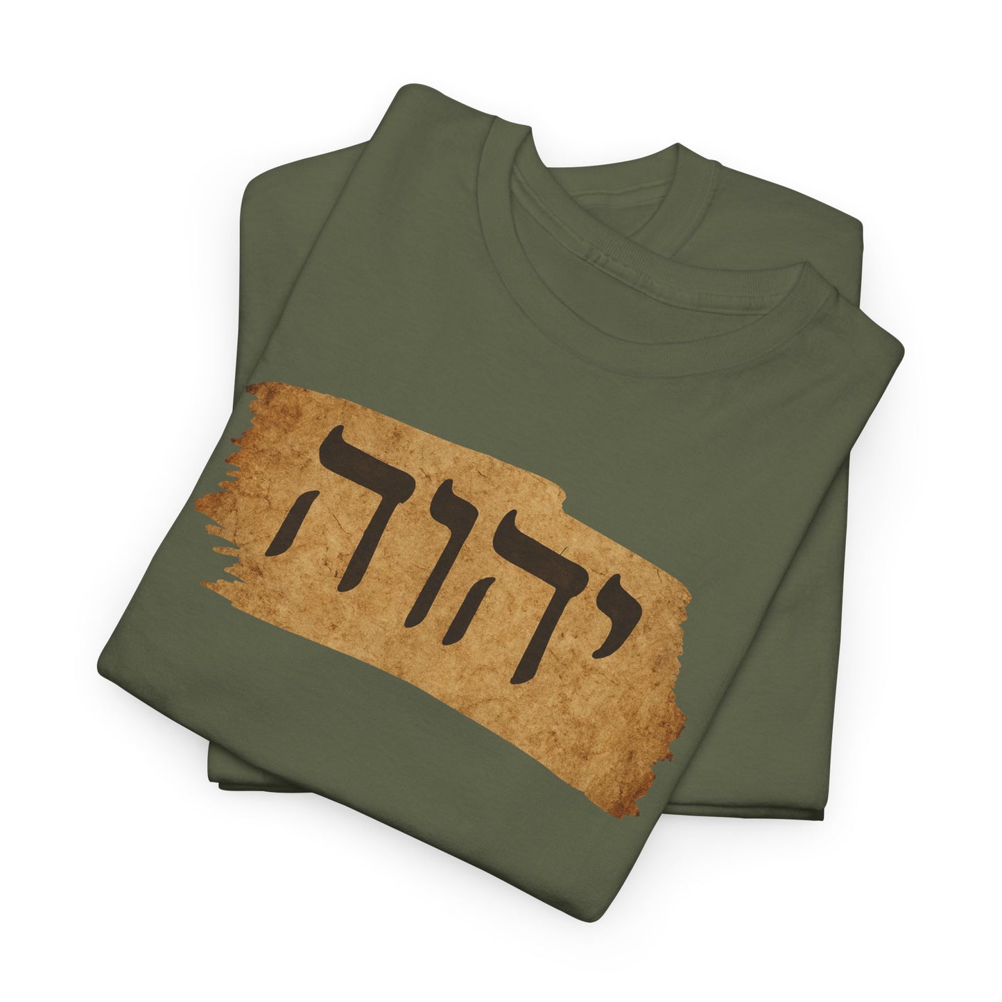 Hebrew Tetragram Tee — YHWH Name on Aged Parchment T-Shirt
