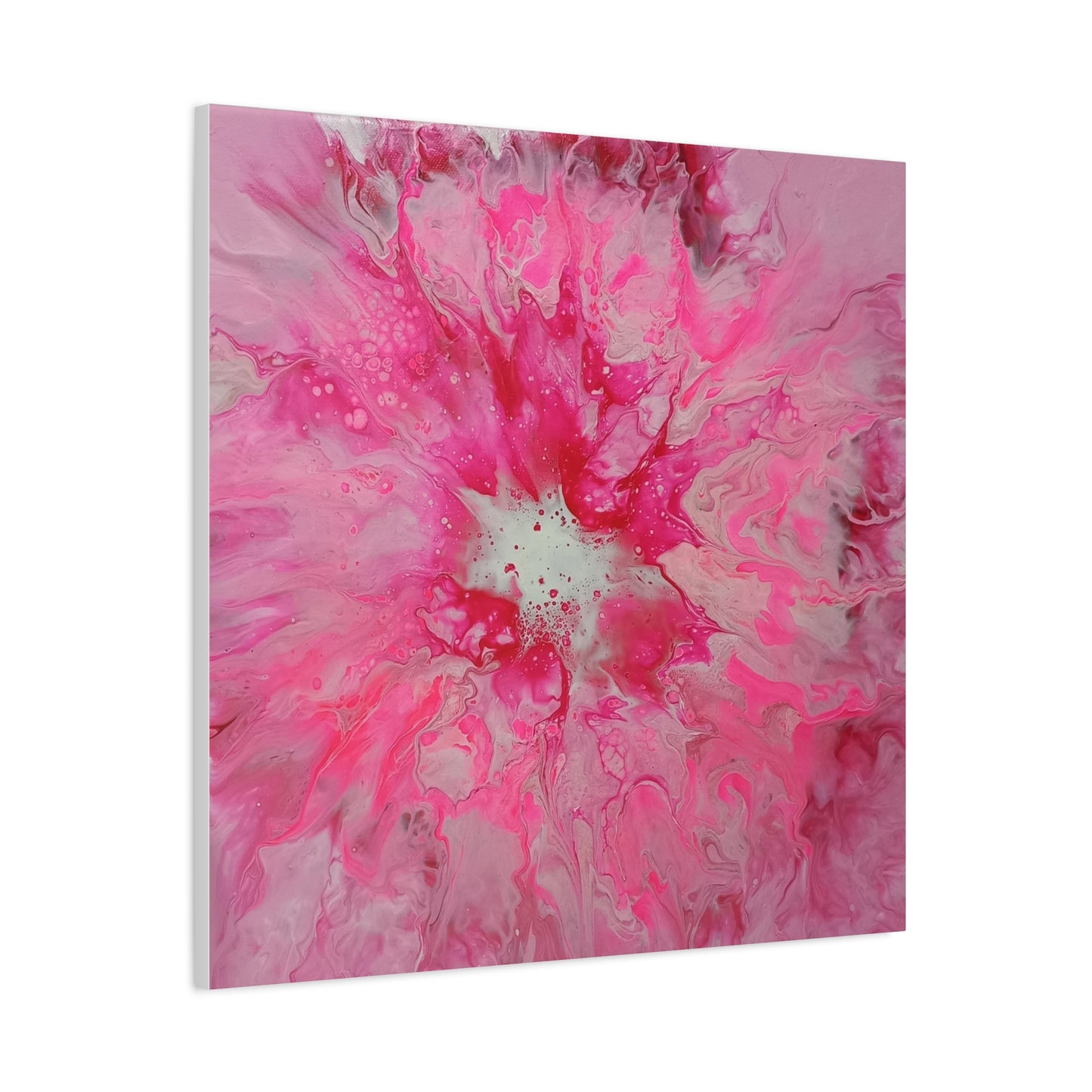 Pink Floral Explosion Matte Canvas Print — Abstract Flower Wall Art