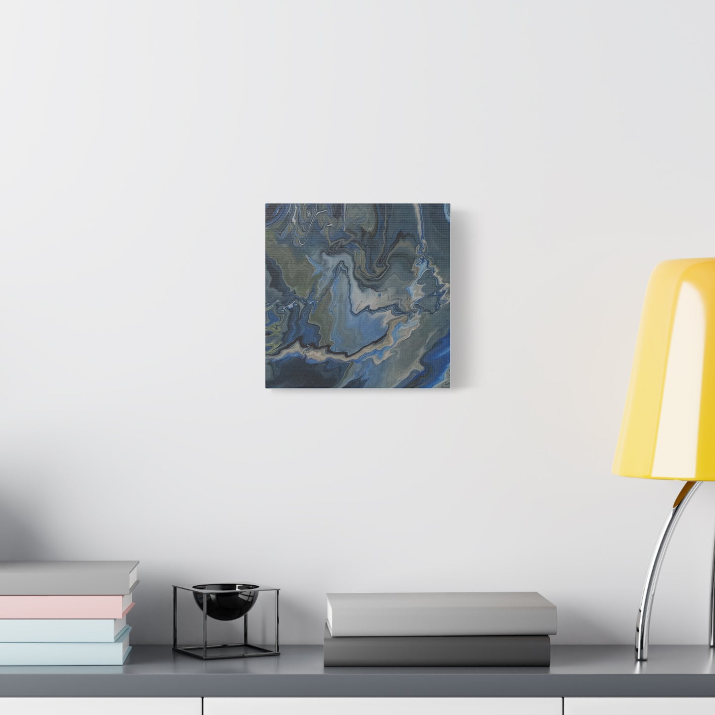 Blue Marble Abstract Matte Canvas Wall Art — Stretched 1.25"