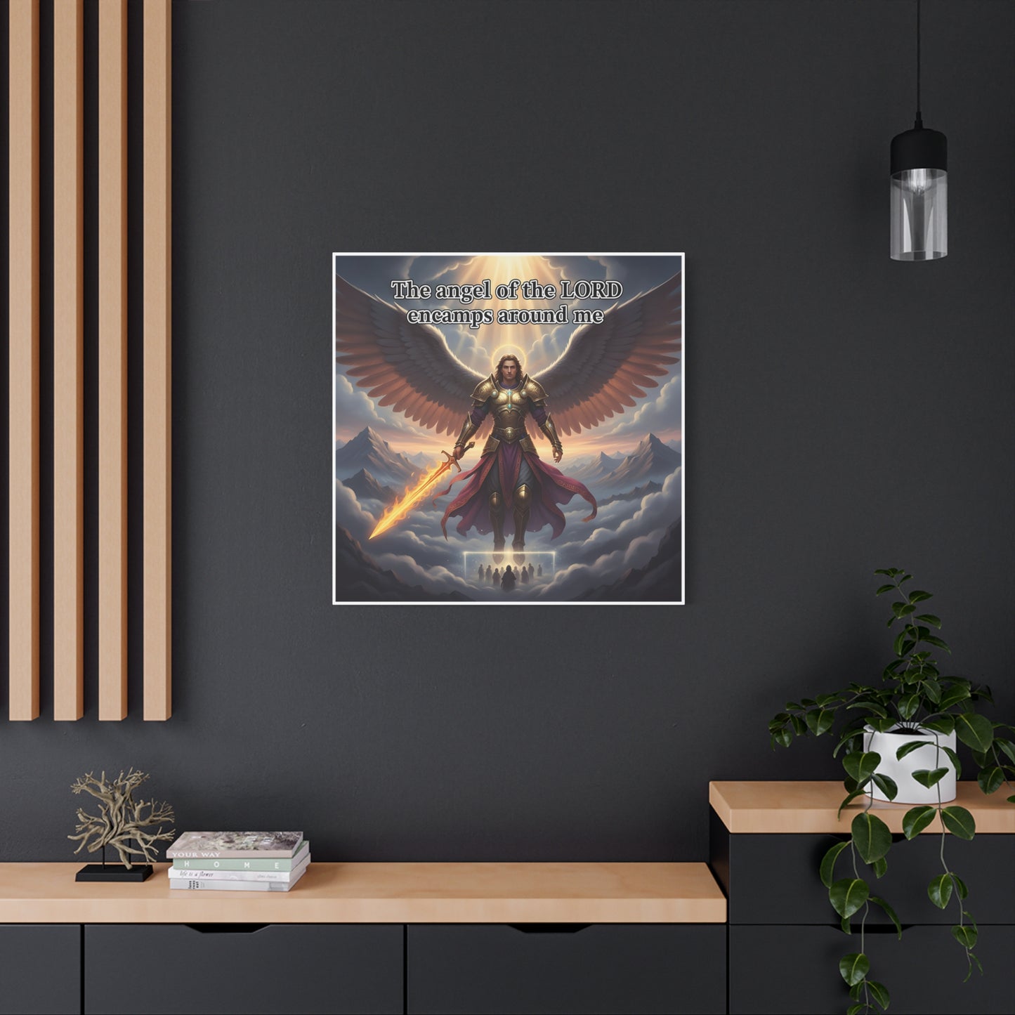 Angel Print Inspirational Wall Art Canvas — Christian Home Decoration, Unique Motivational Gift